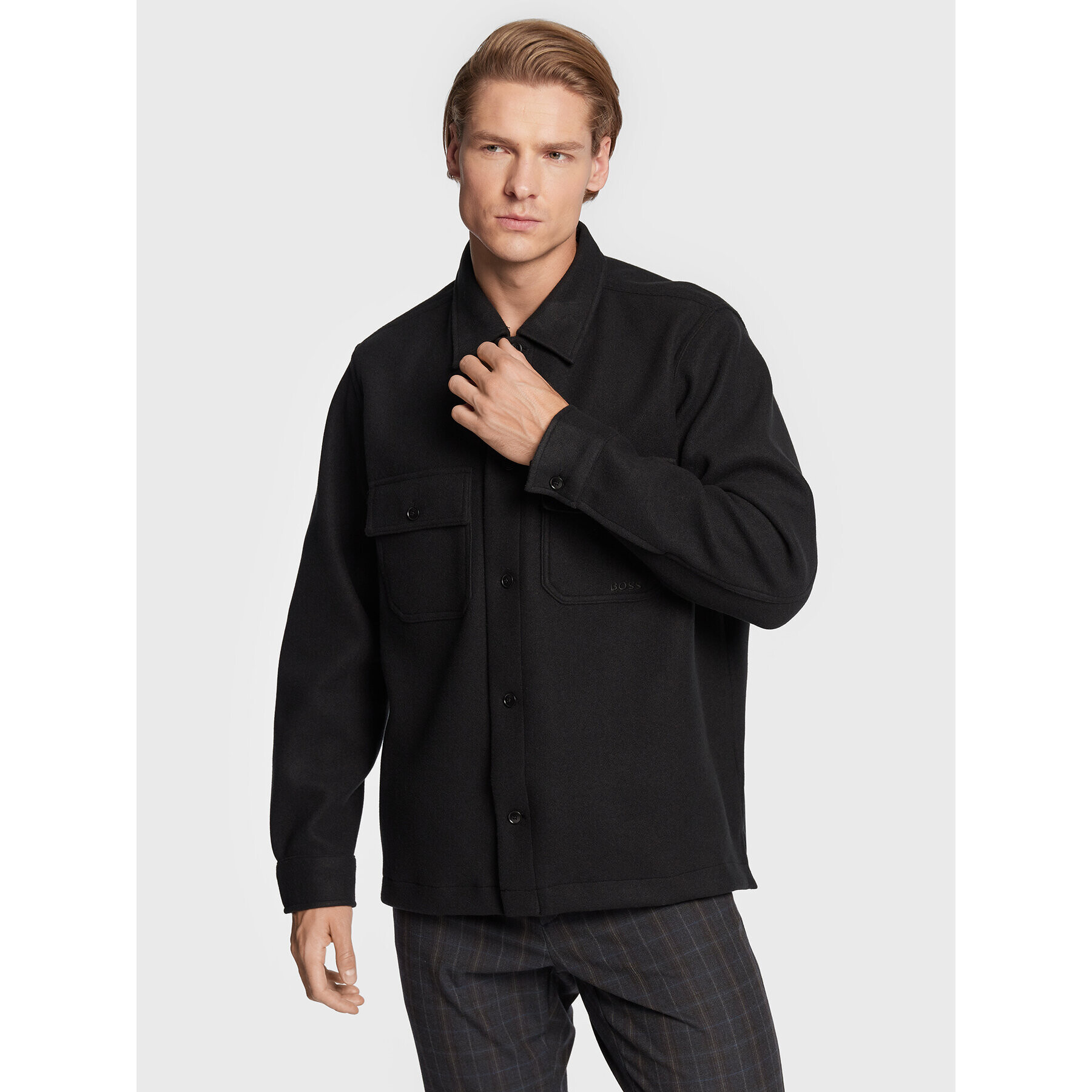 Boss Преходно яке Lowo 50476051 Черен Oversize - Pepit.bg