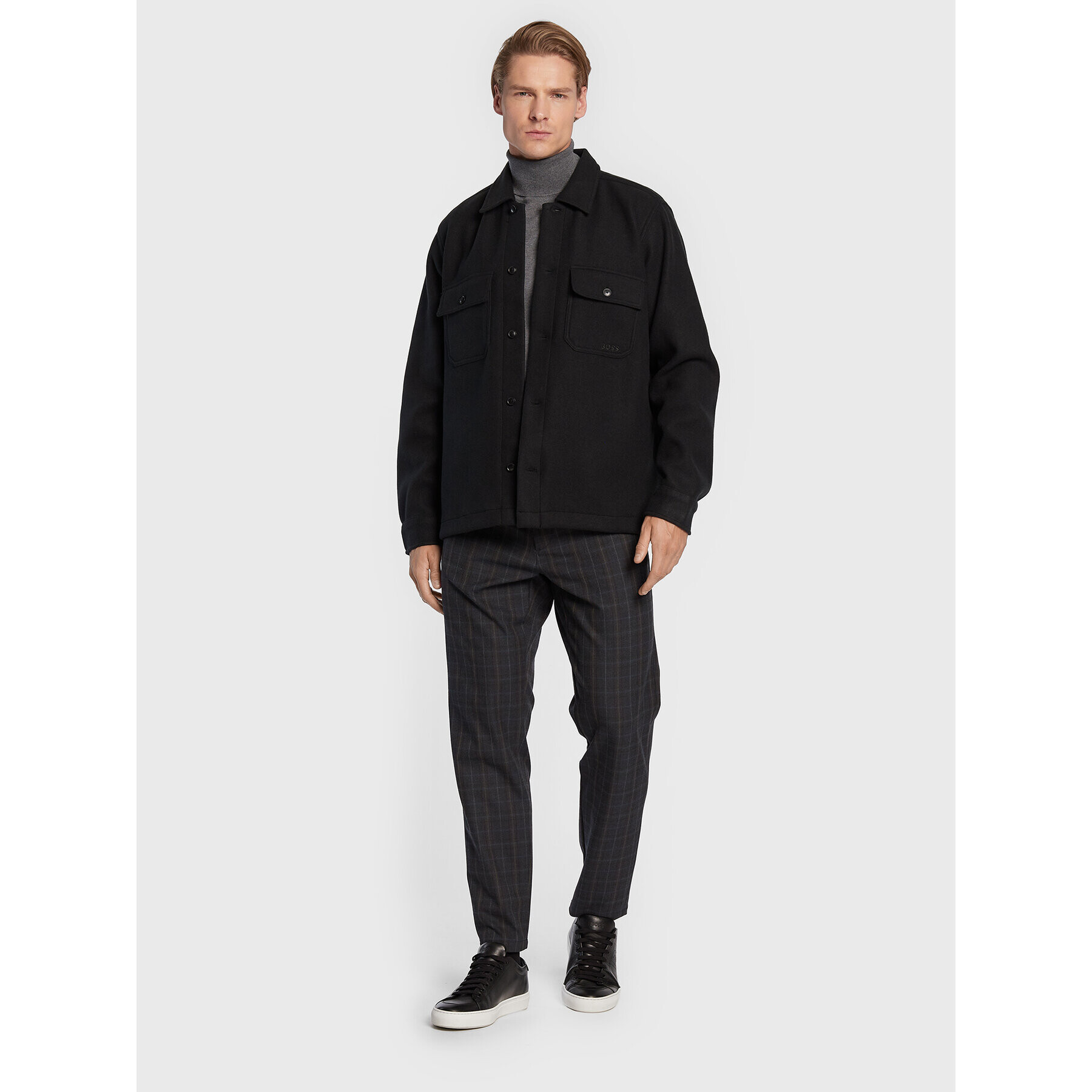 Boss Преходно яке Lowo 50476051 Черен Oversize - Pepit.bg