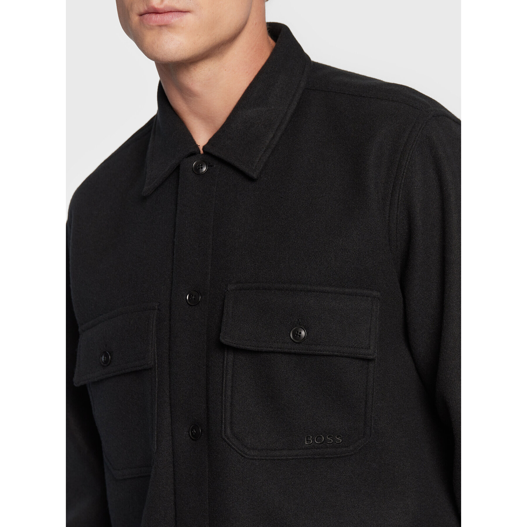 Boss Преходно яке Lowo 50476051 Черен Oversize - Pepit.bg