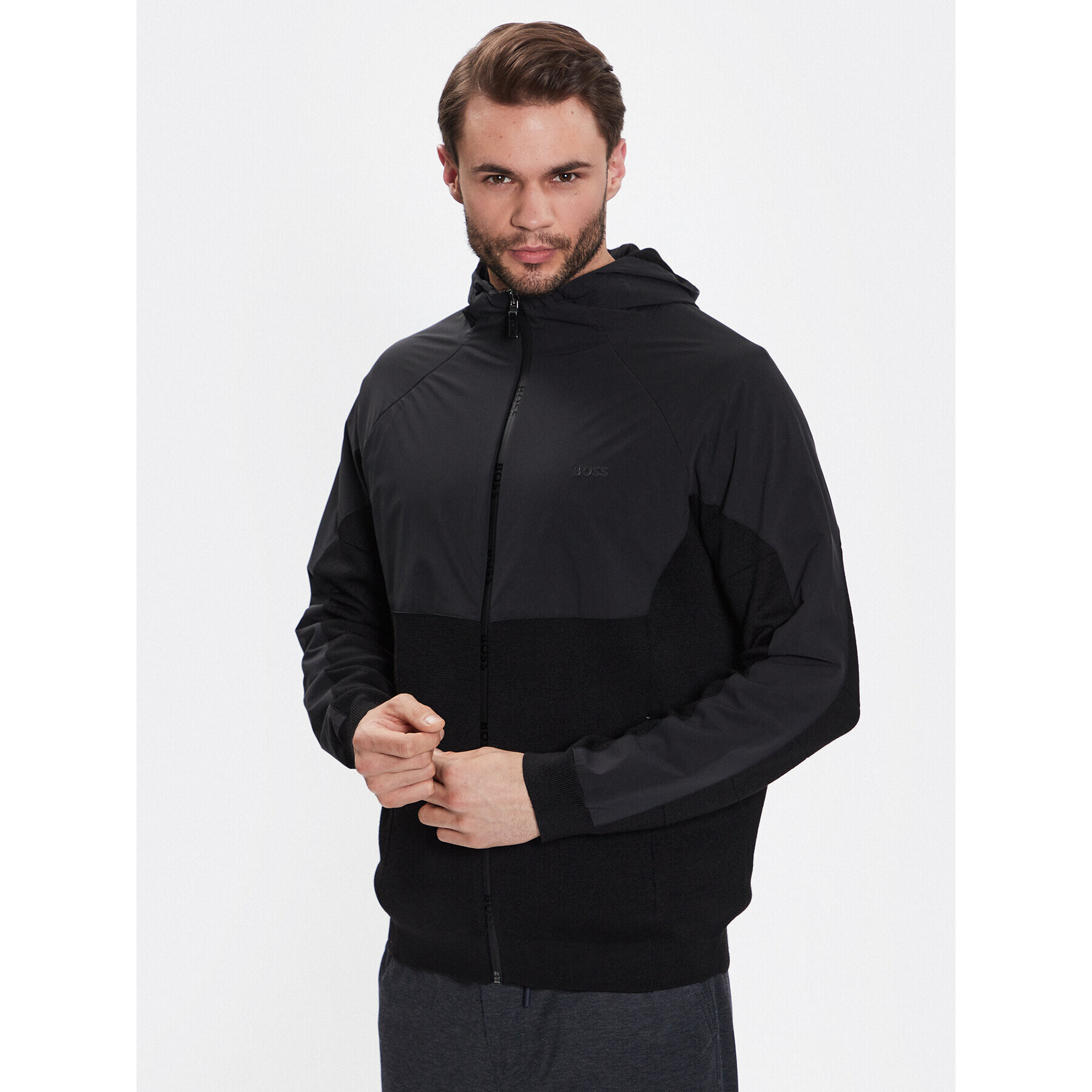 Boss Преходно яке Marlan 50482404 Черен Relaxed Fit - Pepit.bg