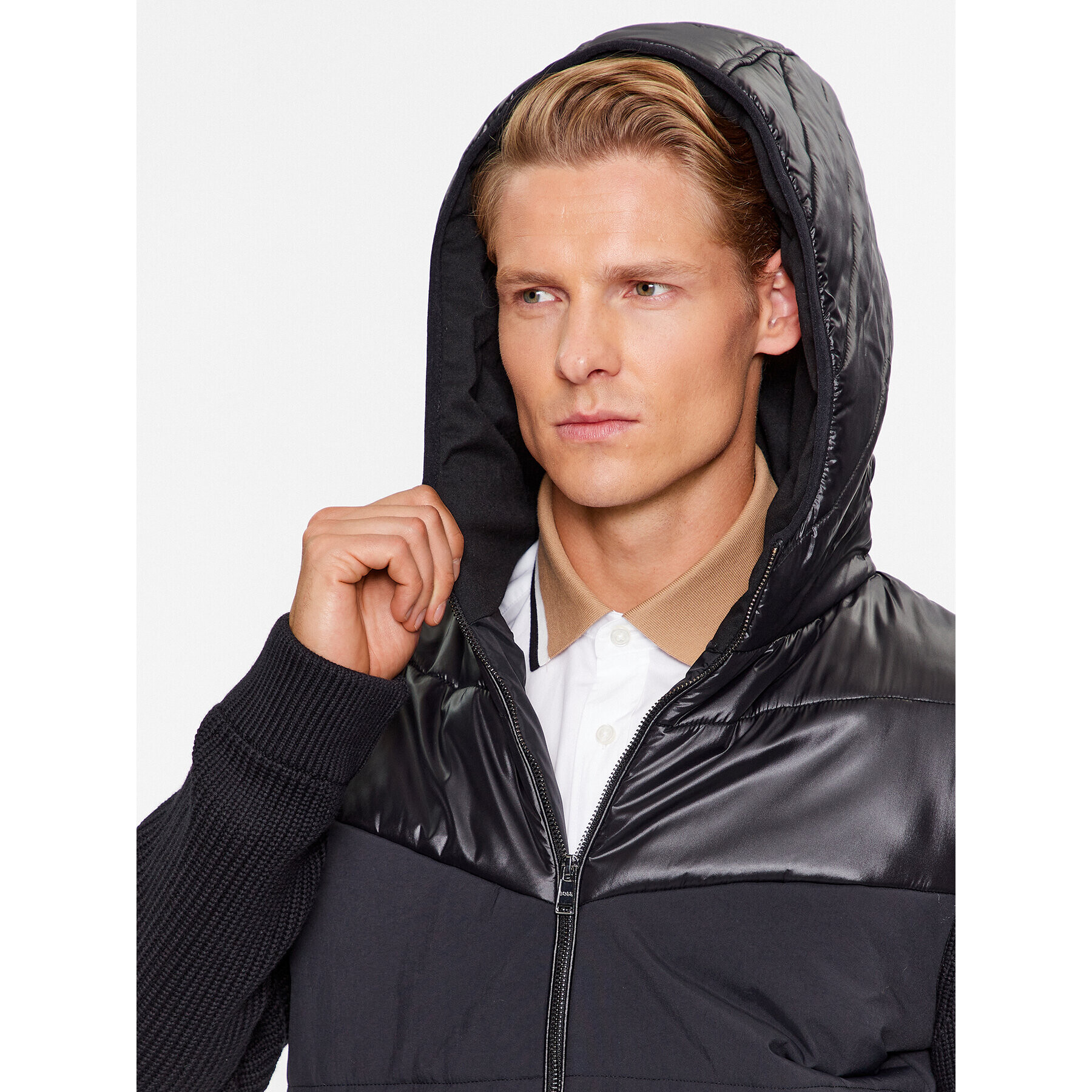 Boss Преходно яке Merito 50500682 Черен Regular Fit - Pepit.bg