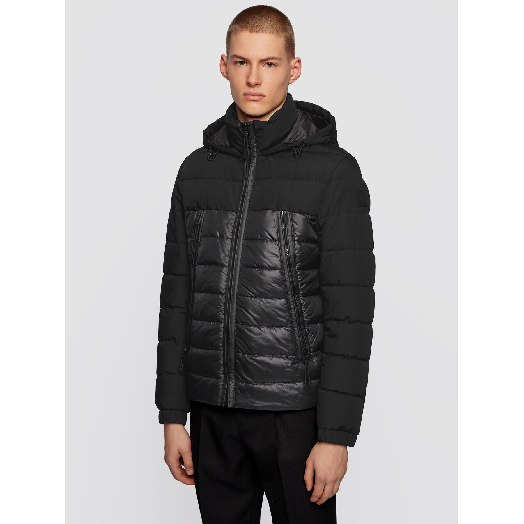Boss Пухено яке Cerano 50444501 Черен Regular Fit - Pepit.bg