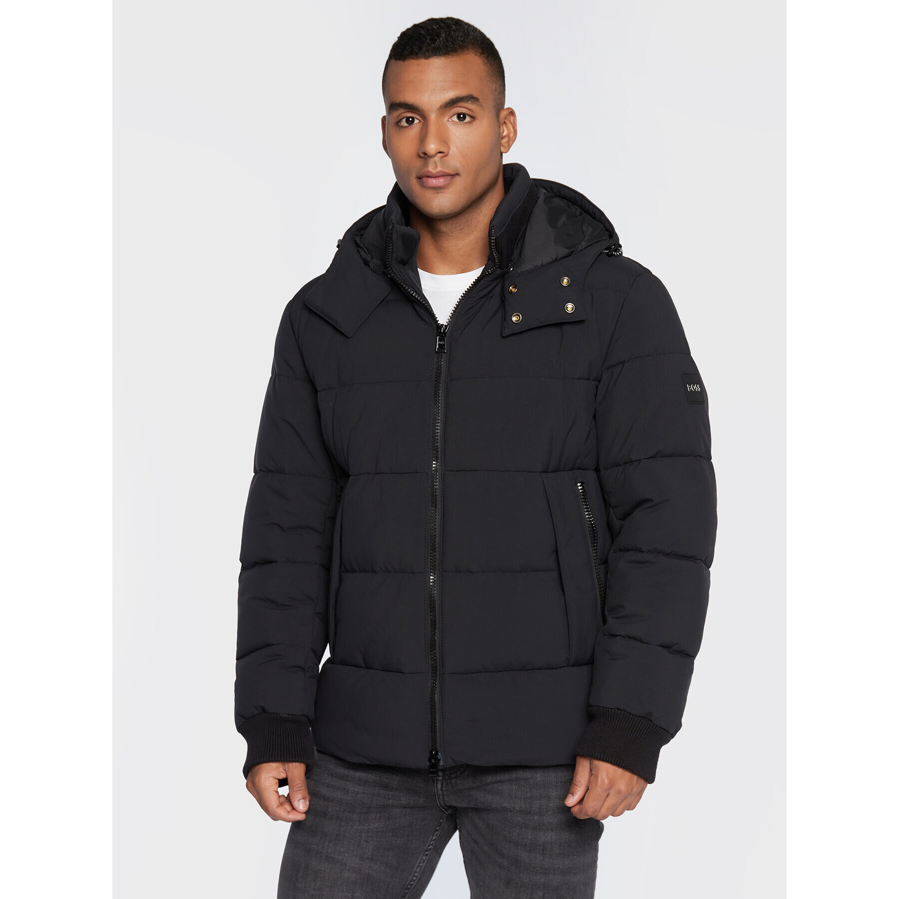 Boss Пухено яке Corleon1 50478378 Черен Regular Fit - Pepit.bg