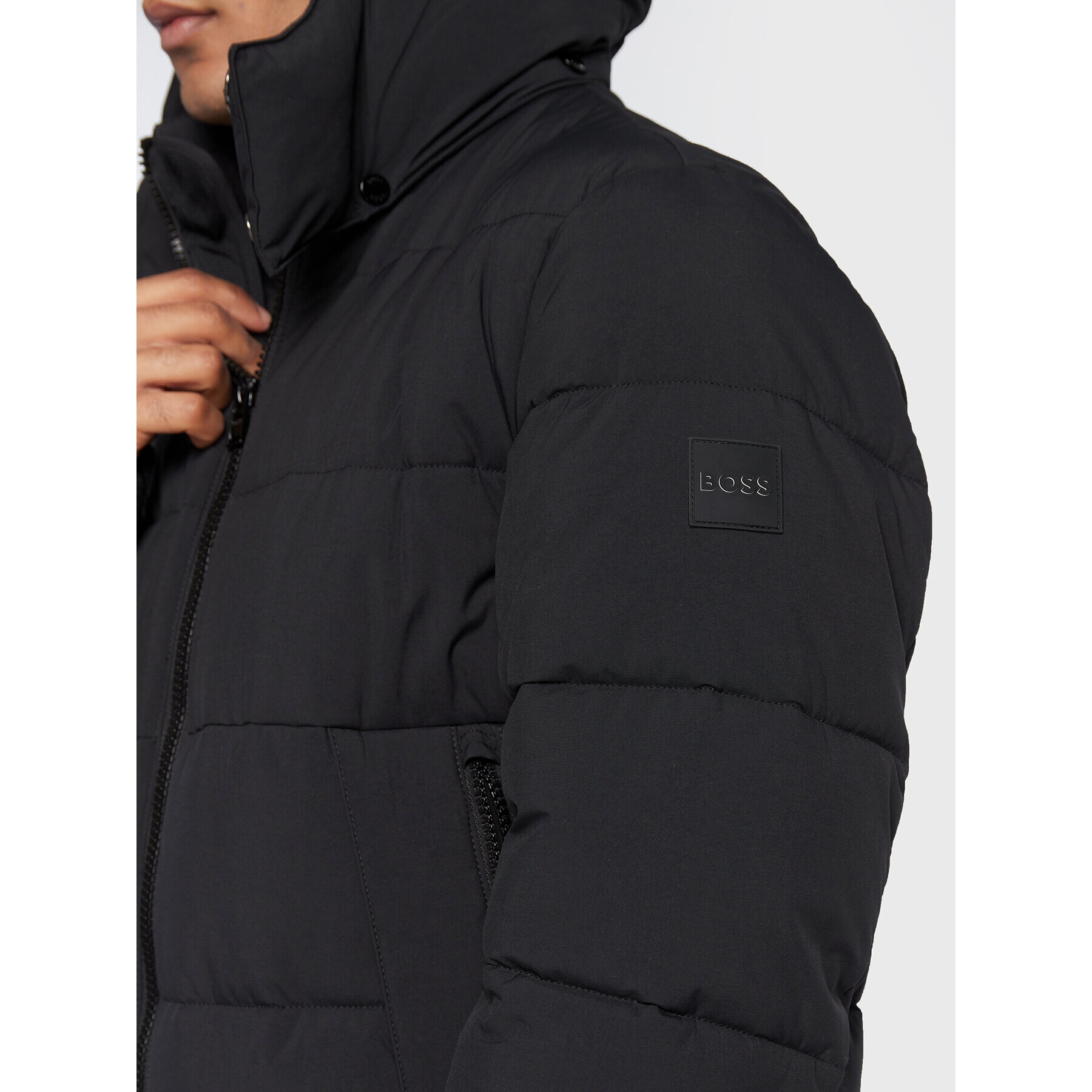 Boss Пухено яке Corleon1 50478378 Черен Regular Fit - Pepit.bg
