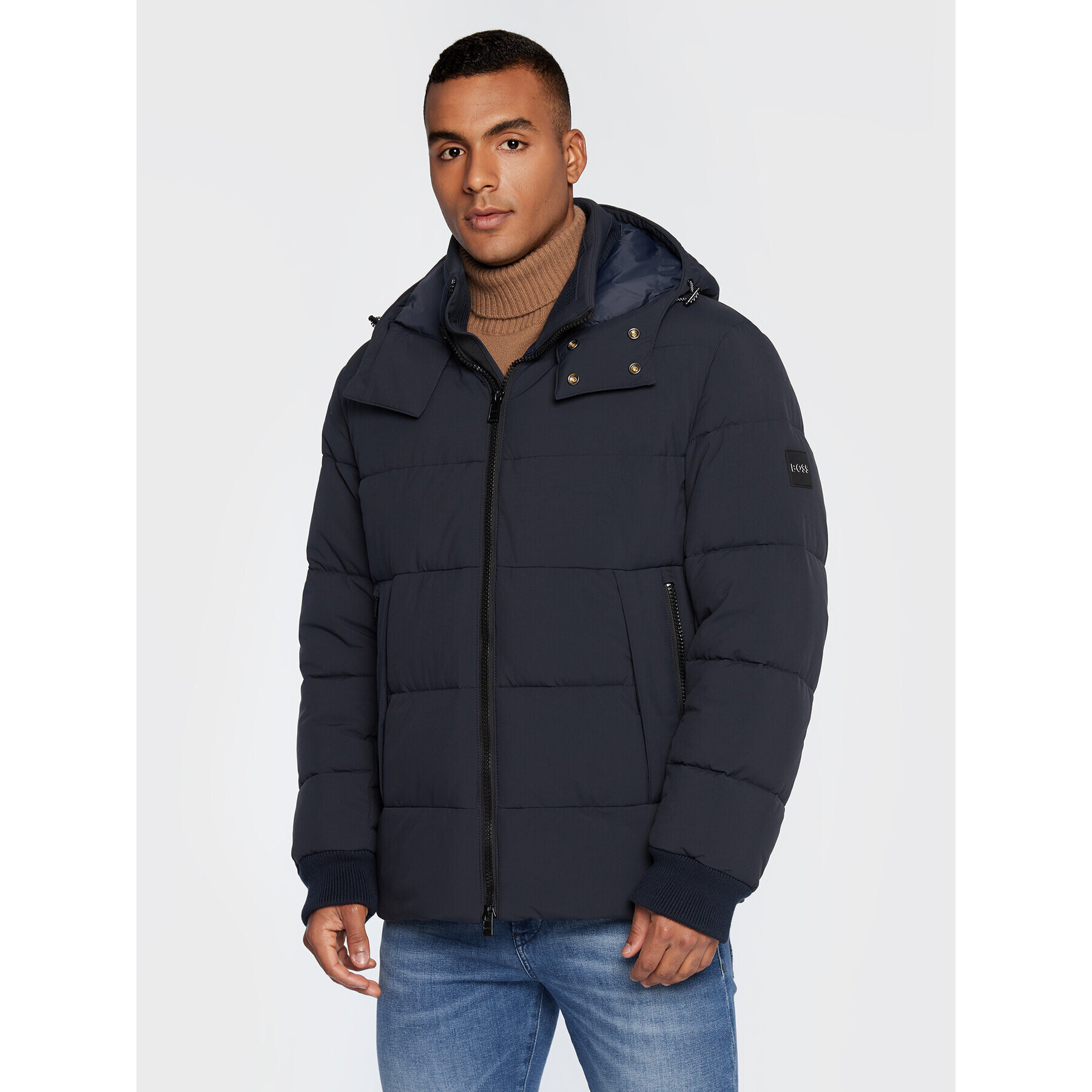 Boss Пухено яке Corleon1 50478378 Тъмносин Regular Fit - Pepit.bg