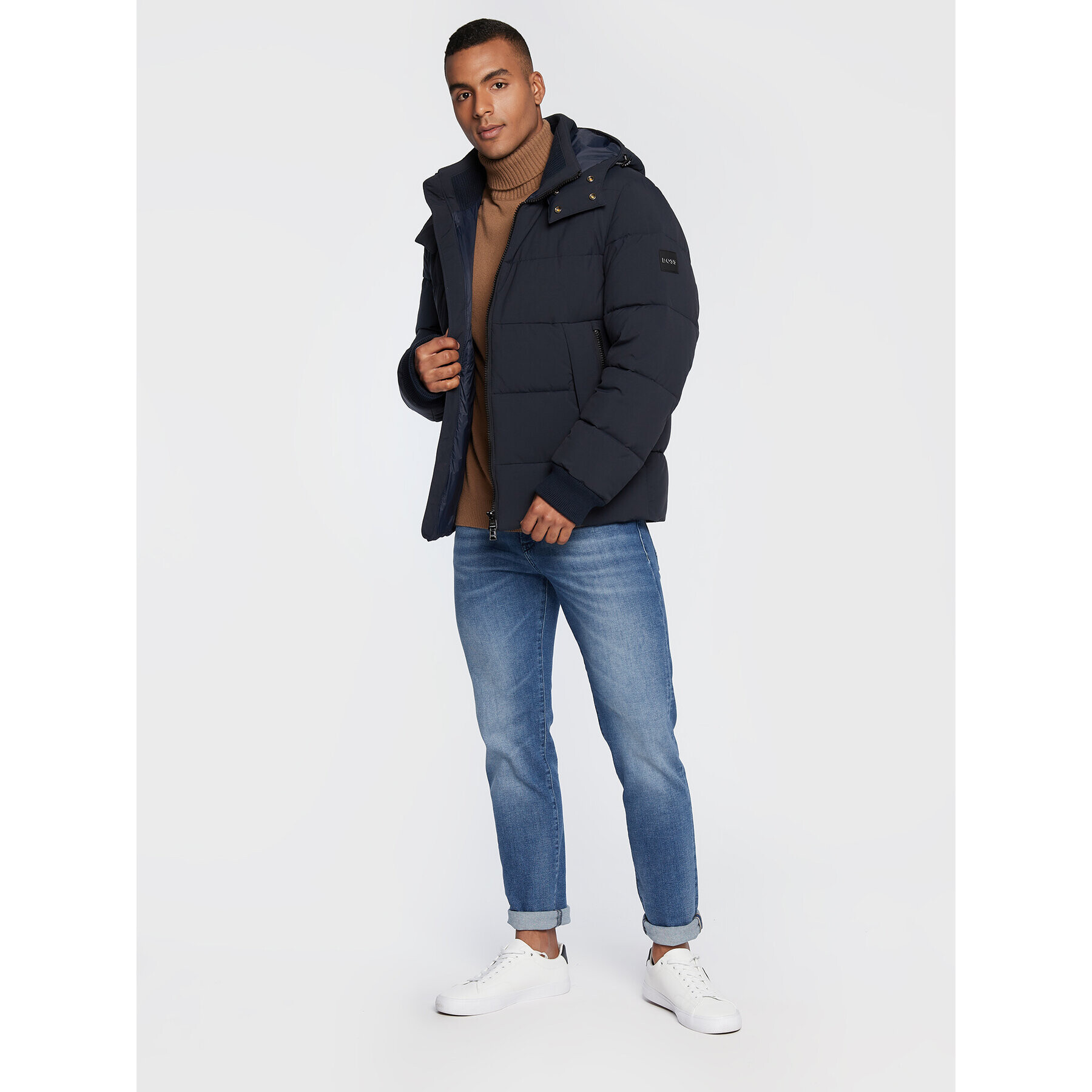 Boss Пухено яке Corleon1 50478378 Тъмносин Regular Fit - Pepit.bg