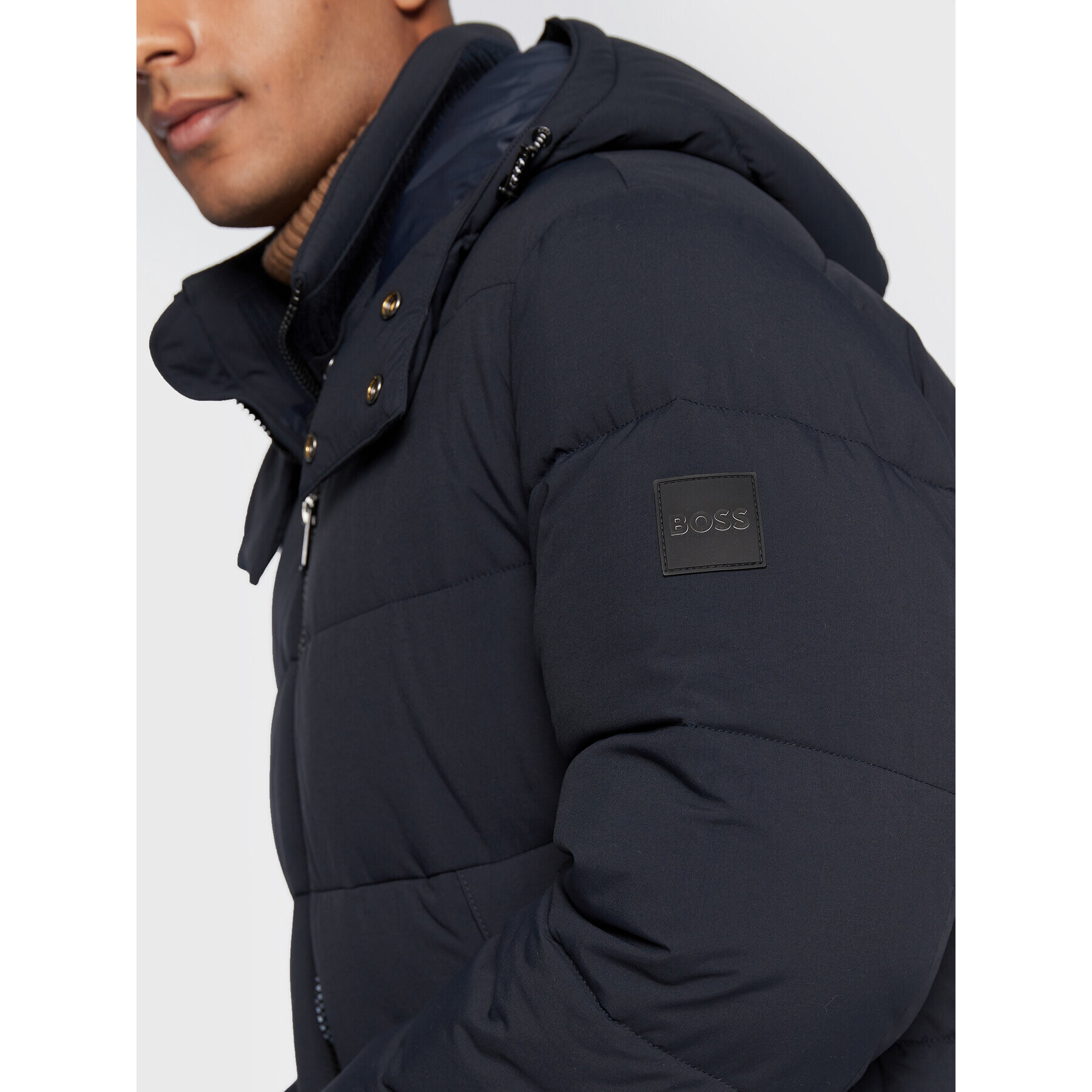 Boss Пухено яке Corleon1 50478378 Тъмносин Regular Fit - Pepit.bg