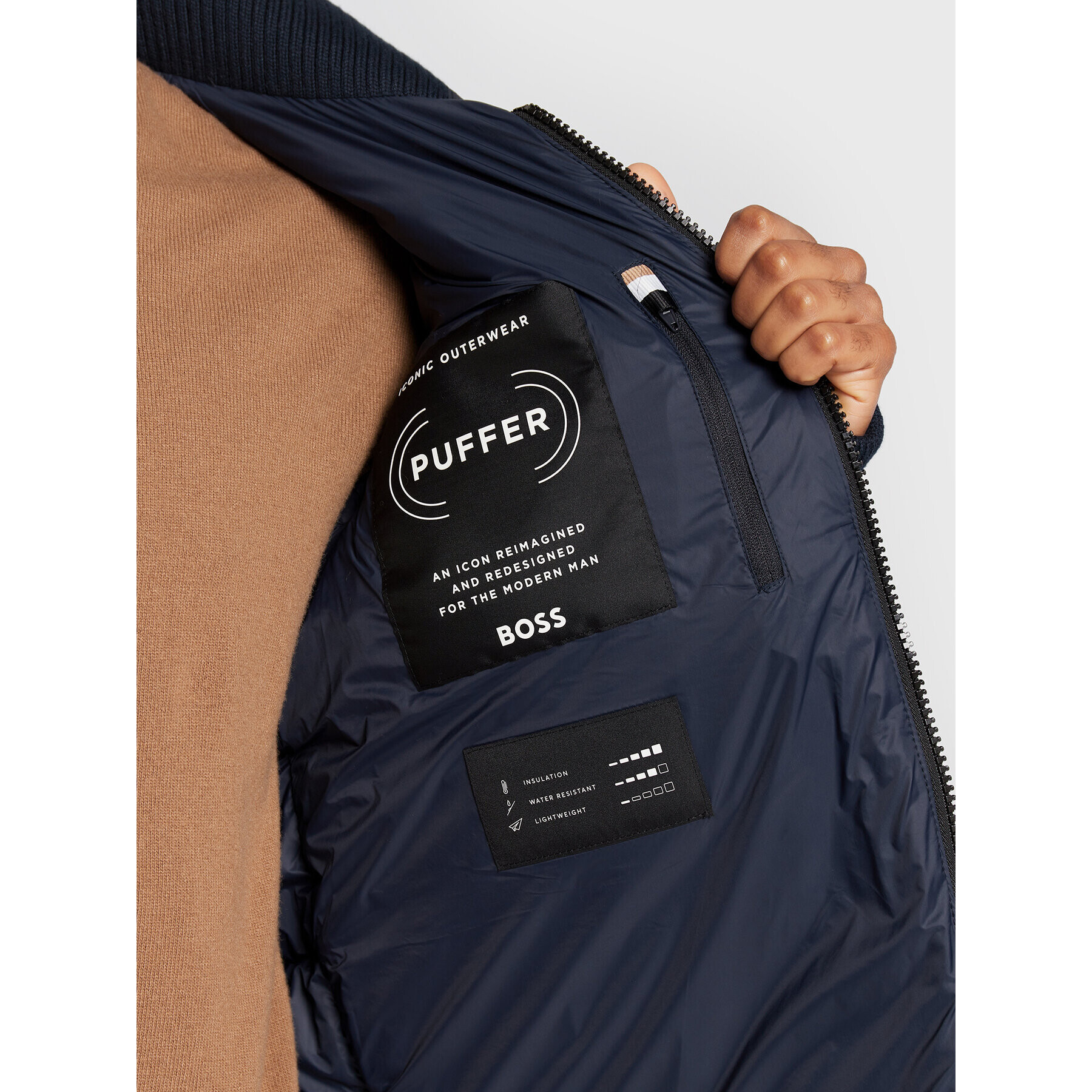 Boss Пухено яке Corleon1 50478378 Тъмносин Regular Fit - Pepit.bg