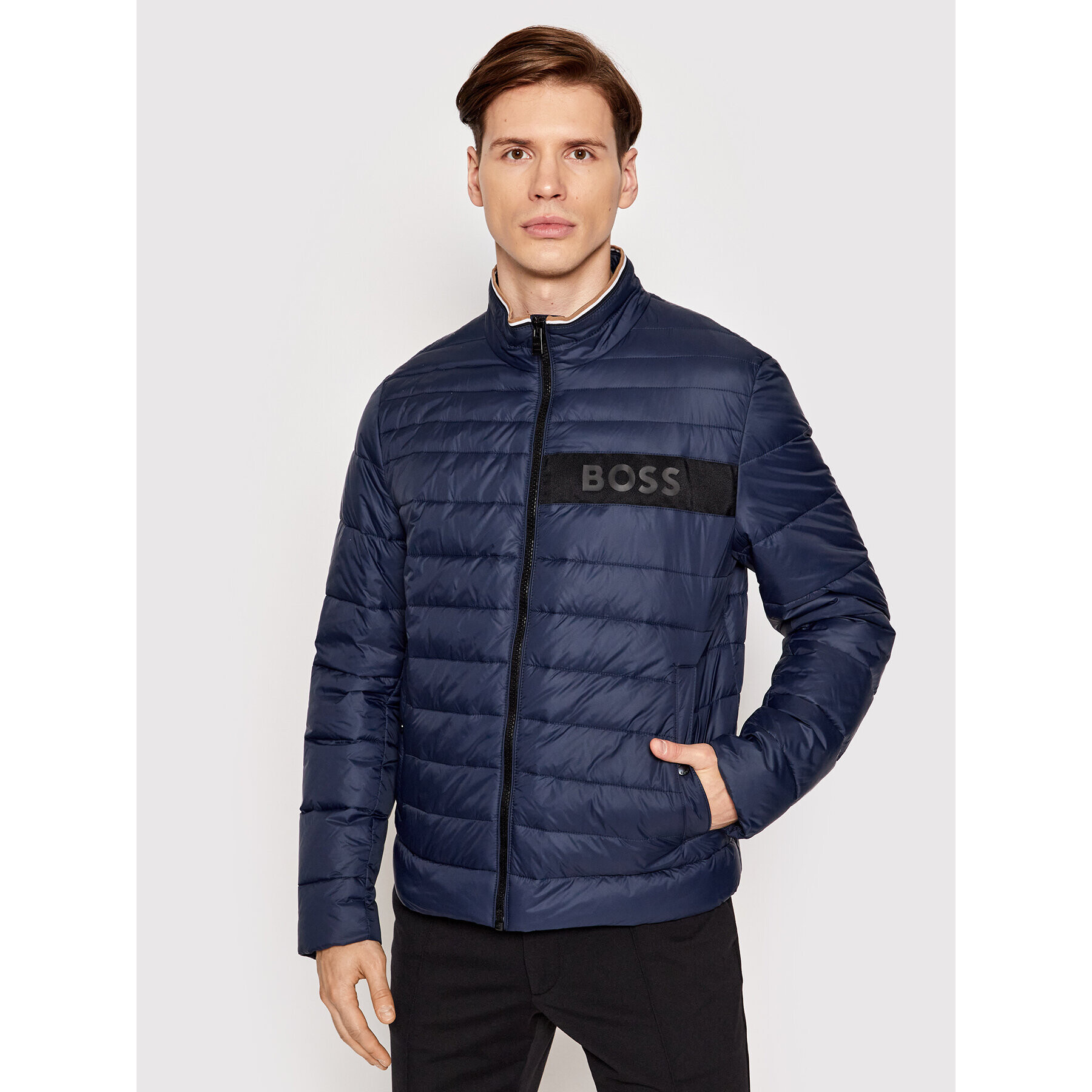 Boss Пухено яке Darolus 50464308 Тъмносин Regular Fit - Pepit.bg