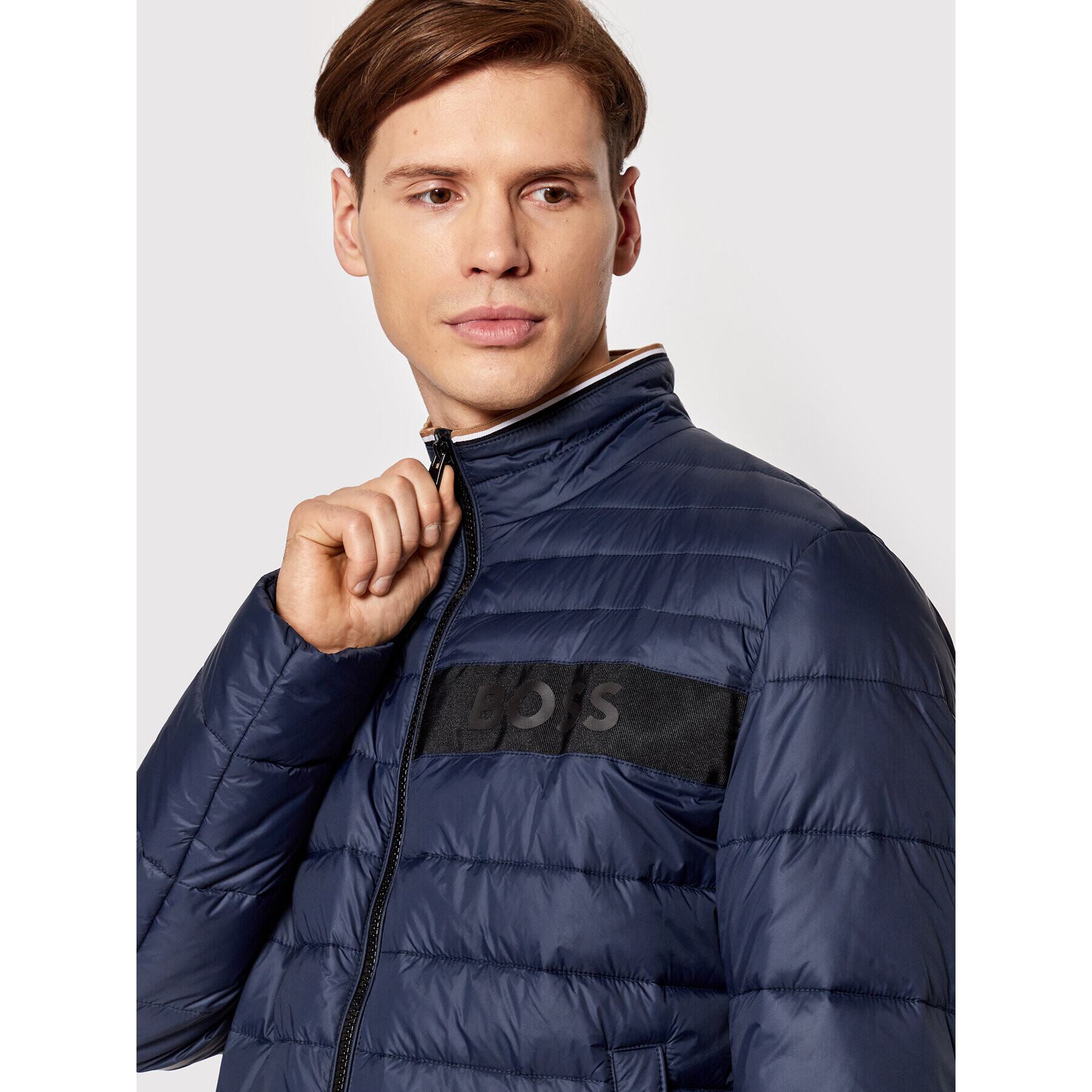 Boss Пухено яке Darolus 50464308 Тъмносин Regular Fit - Pepit.bg