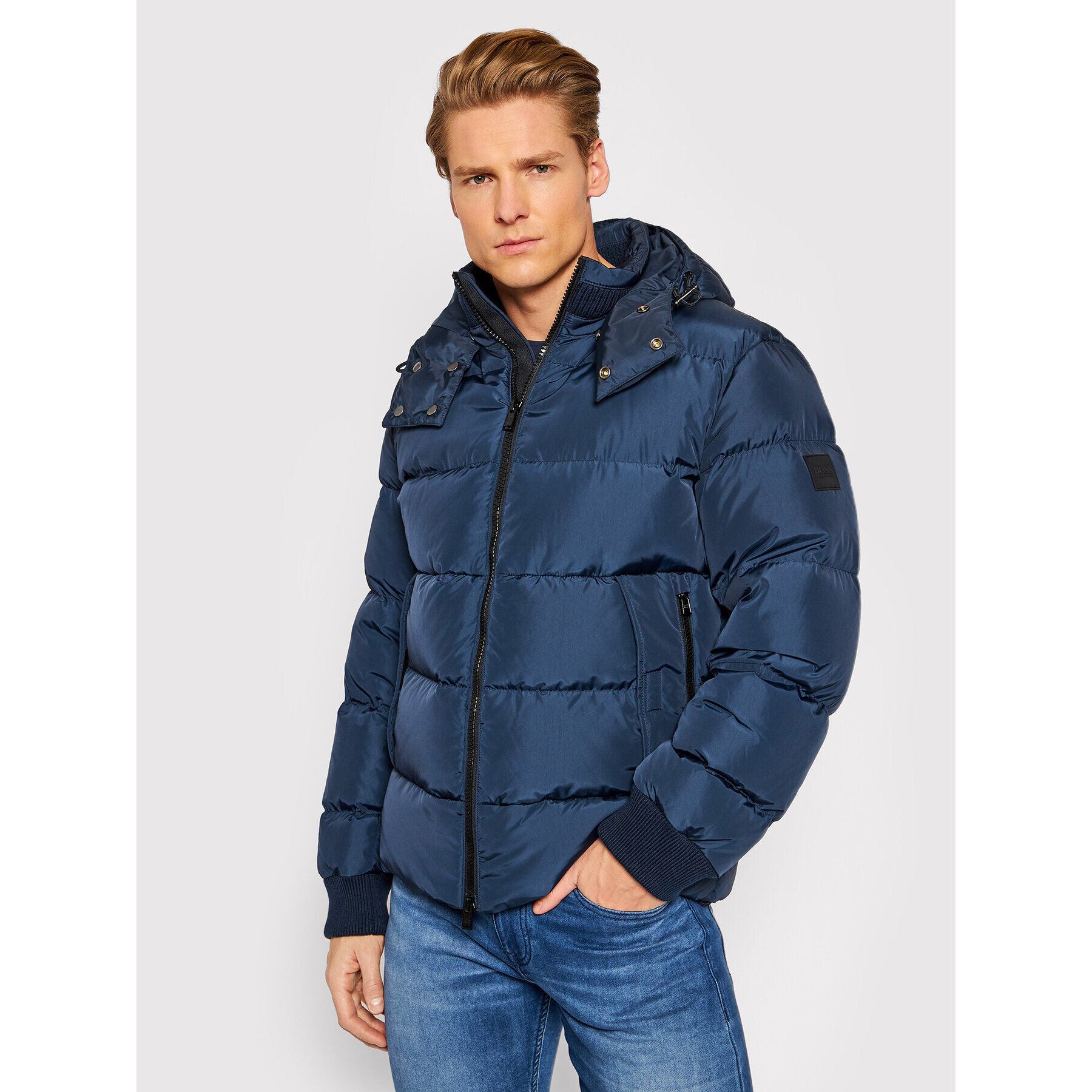 Boss Пухено яке Dorleon 50454576 Тъмносин Regular Fit - Pepit.bg