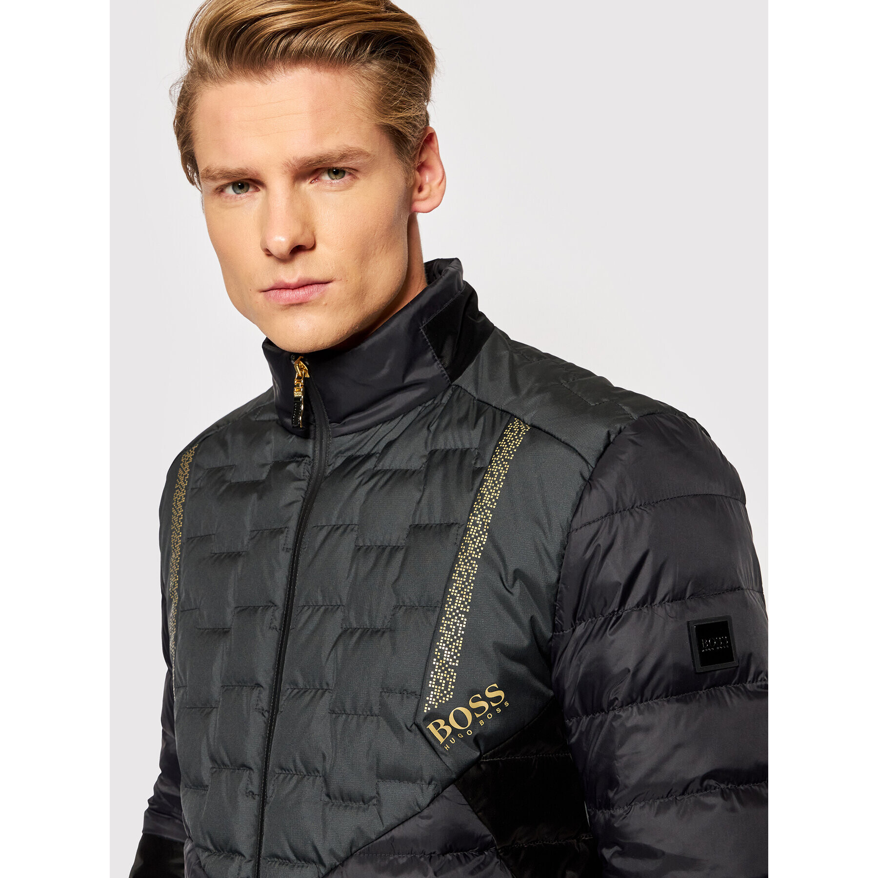 Boss Пухено яке J_Marson 50454958 Черен Regular Fit - Pepit.bg