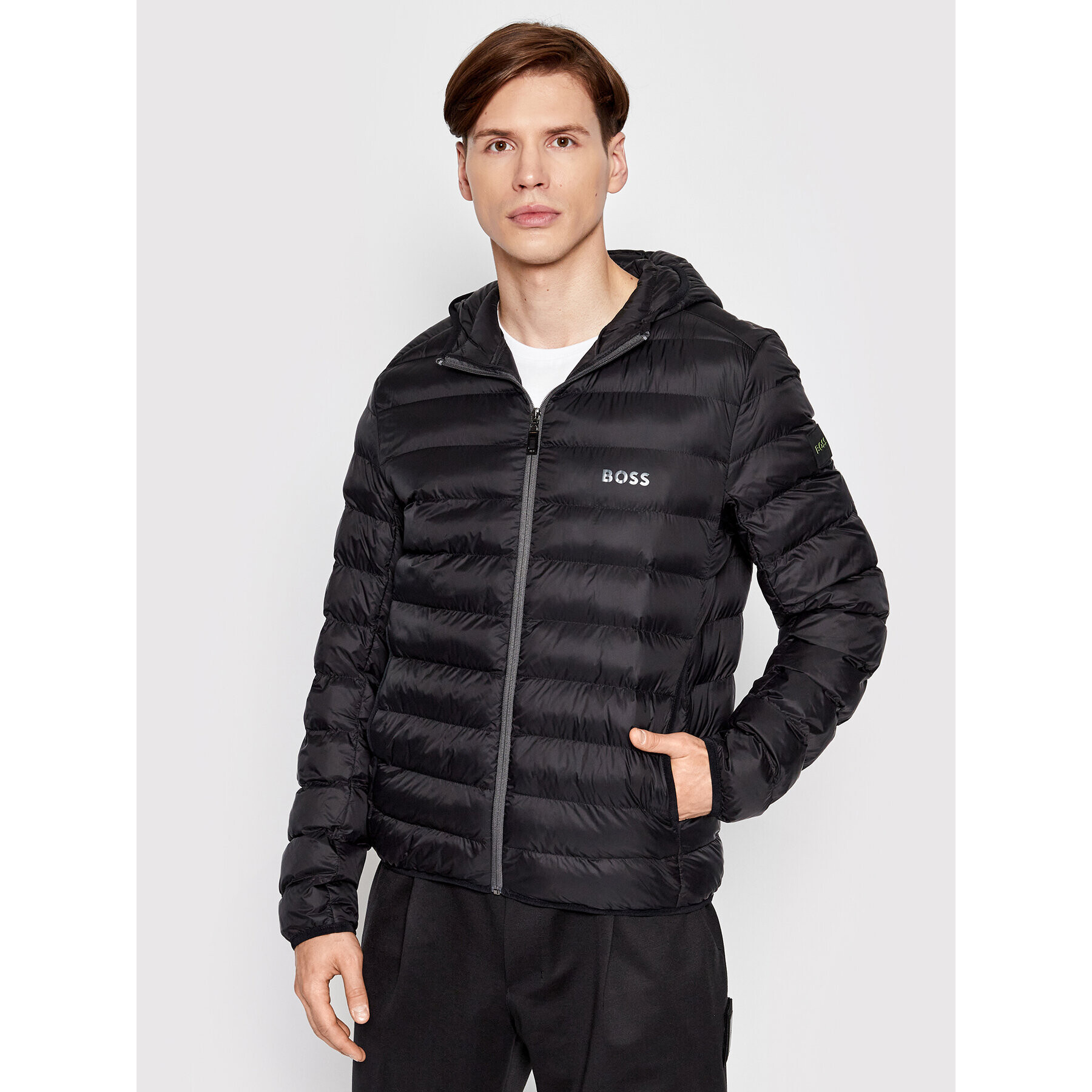 Boss Пухено яке J_Thor 50472472 Черен Regular Fit - Pepit.bg