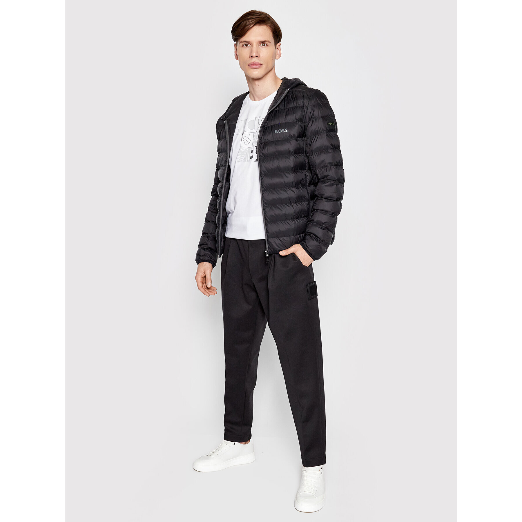 Boss Пухено яке J_Thor 50472472 Черен Regular Fit - Pepit.bg