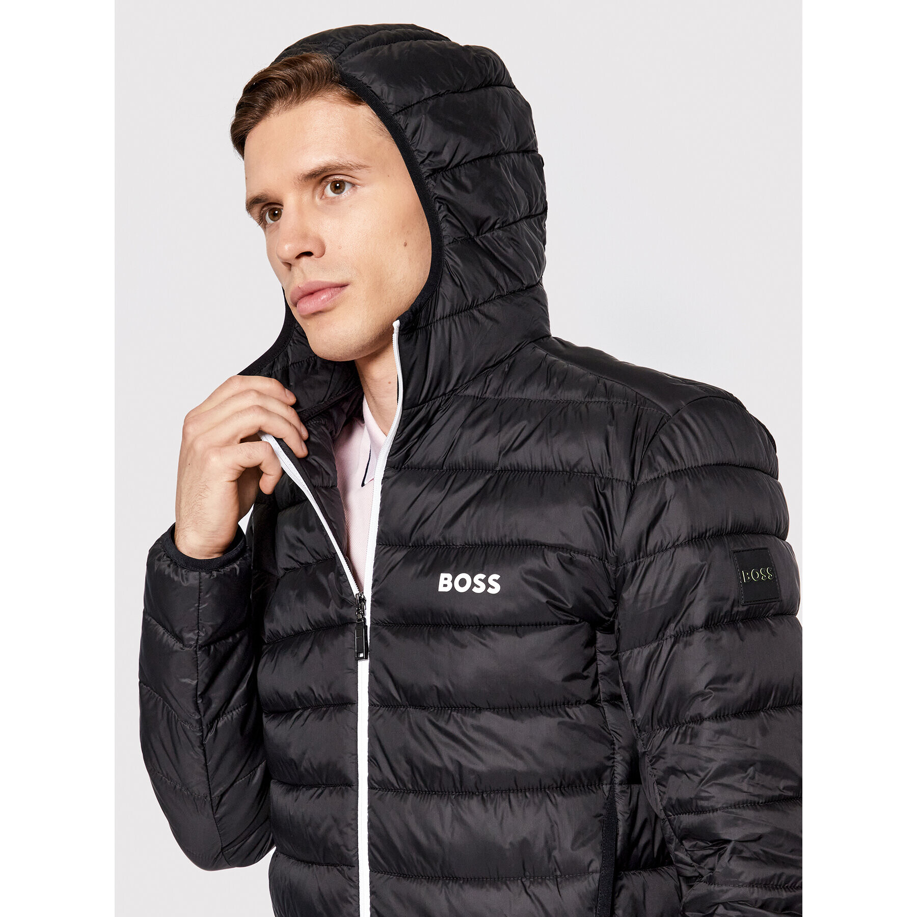 Boss Пухено яке J_Thor 50472472 Черен Regular Fit - Pepit.bg