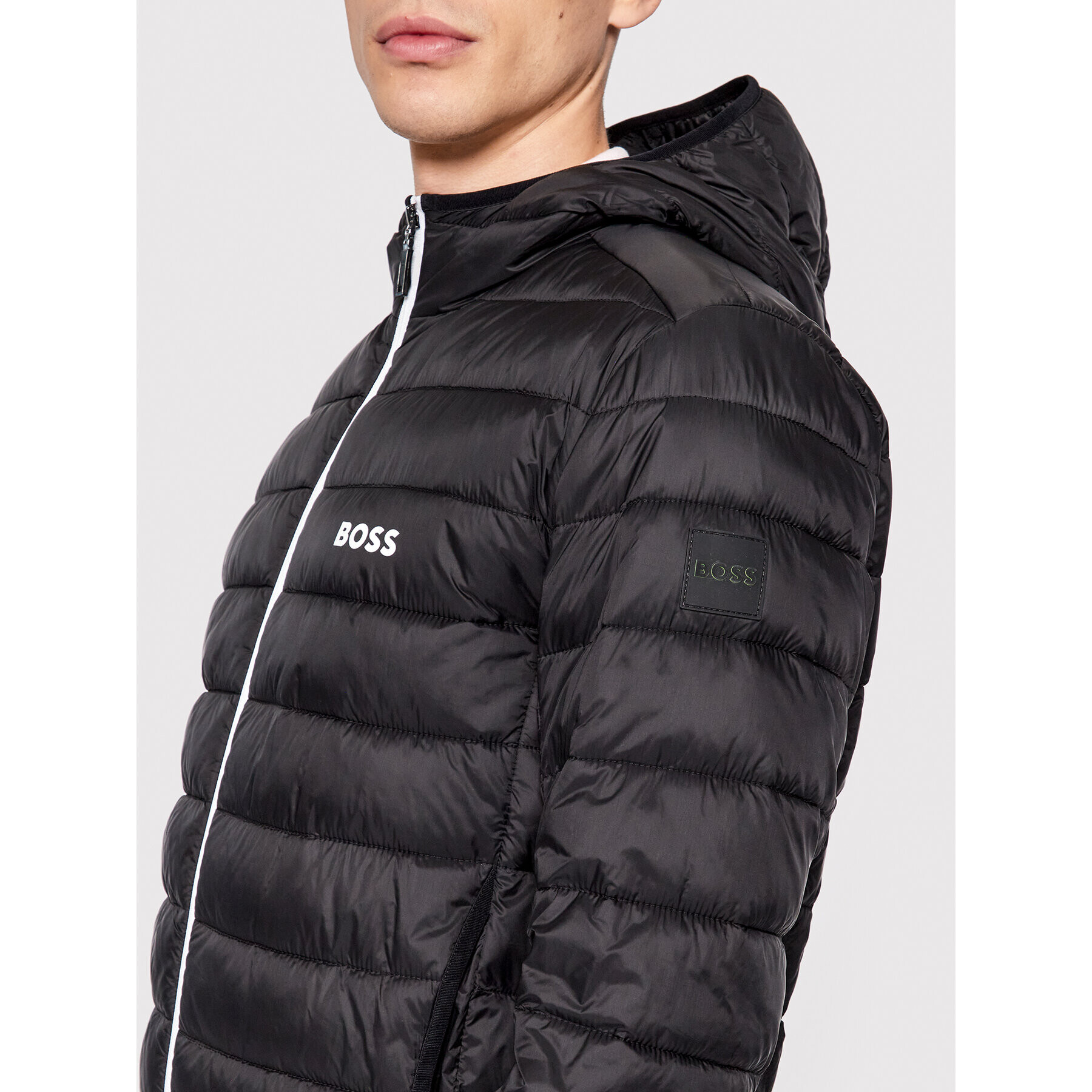 Boss Пухено яке J_Thor 50472472 Черен Regular Fit - Pepit.bg
