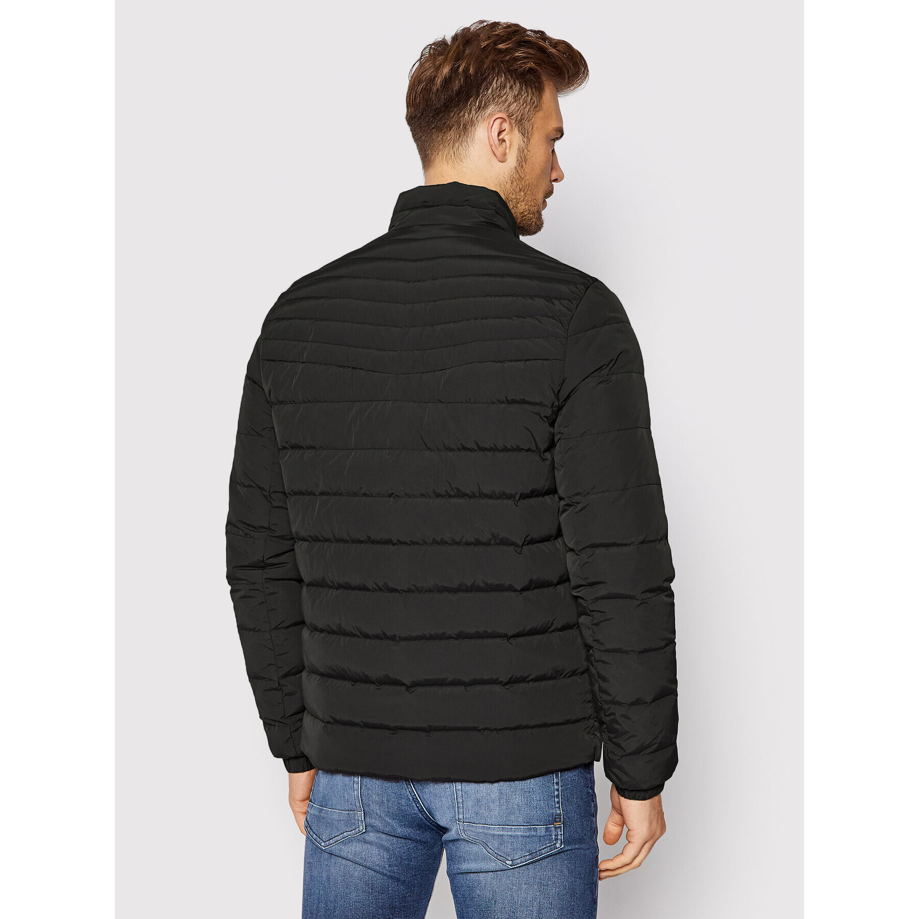 Boss Пухено яке Oswizz 50456024 Черен Relaxed Fit - Pepit.bg