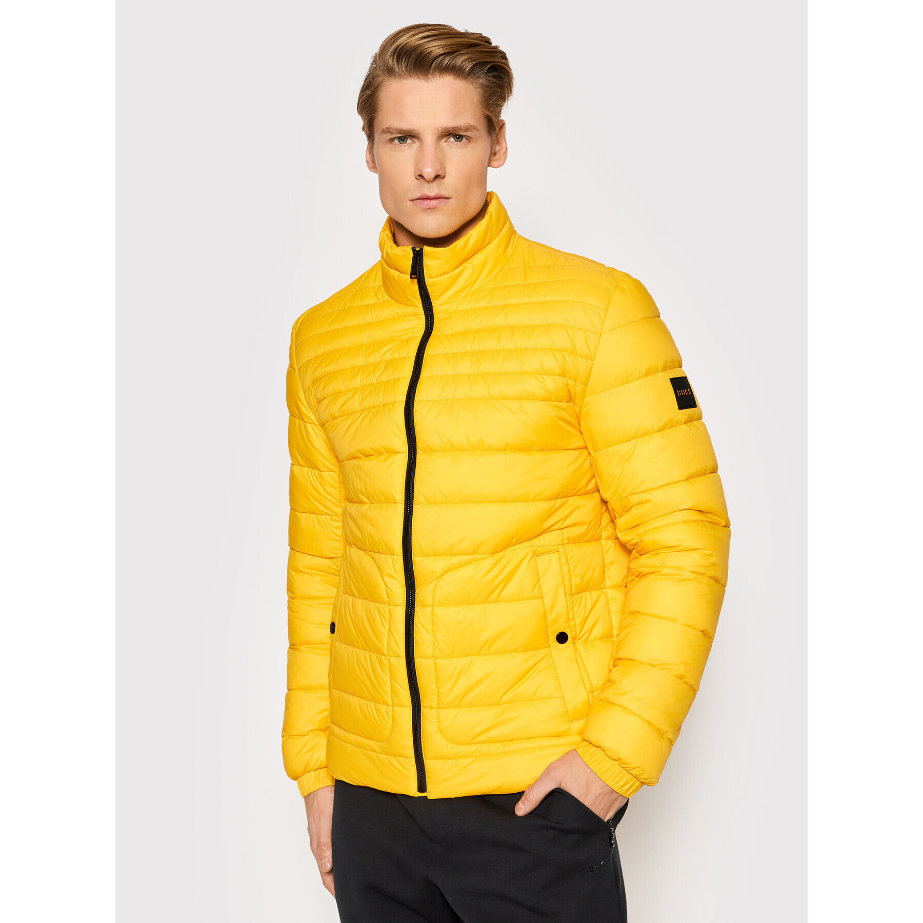 Boss Пухено яке Oswizz 50463023 Жълт Regular Fit - Pepit.bg