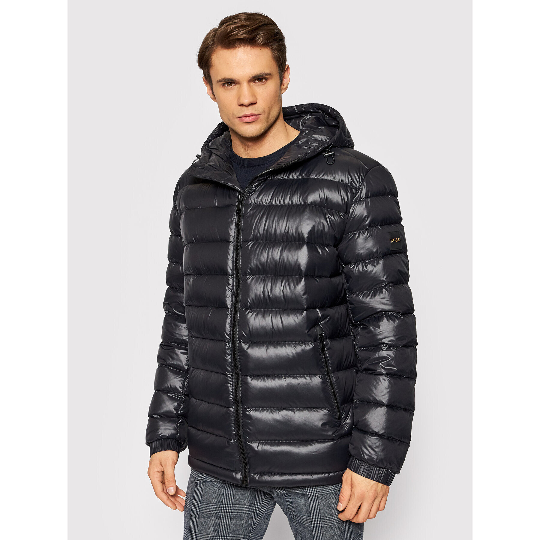 Boss Пухено яке Oswizz2 50459414 Черен Regular Fit - Pepit.bg