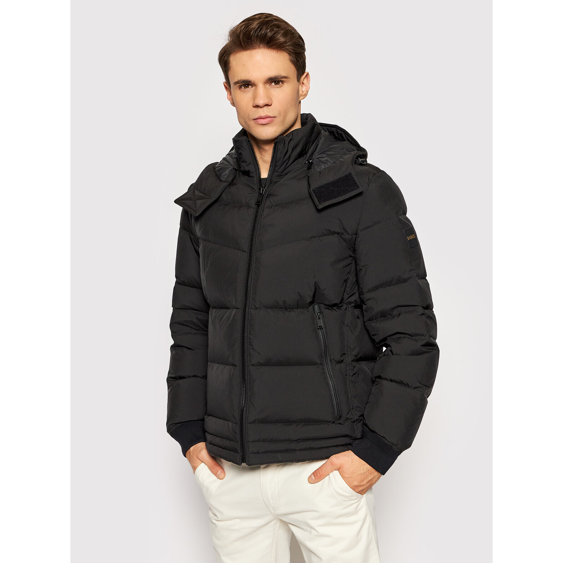 Boss Пухено яке Otu 50456035 Черен Regular Fit - Pepit.bg