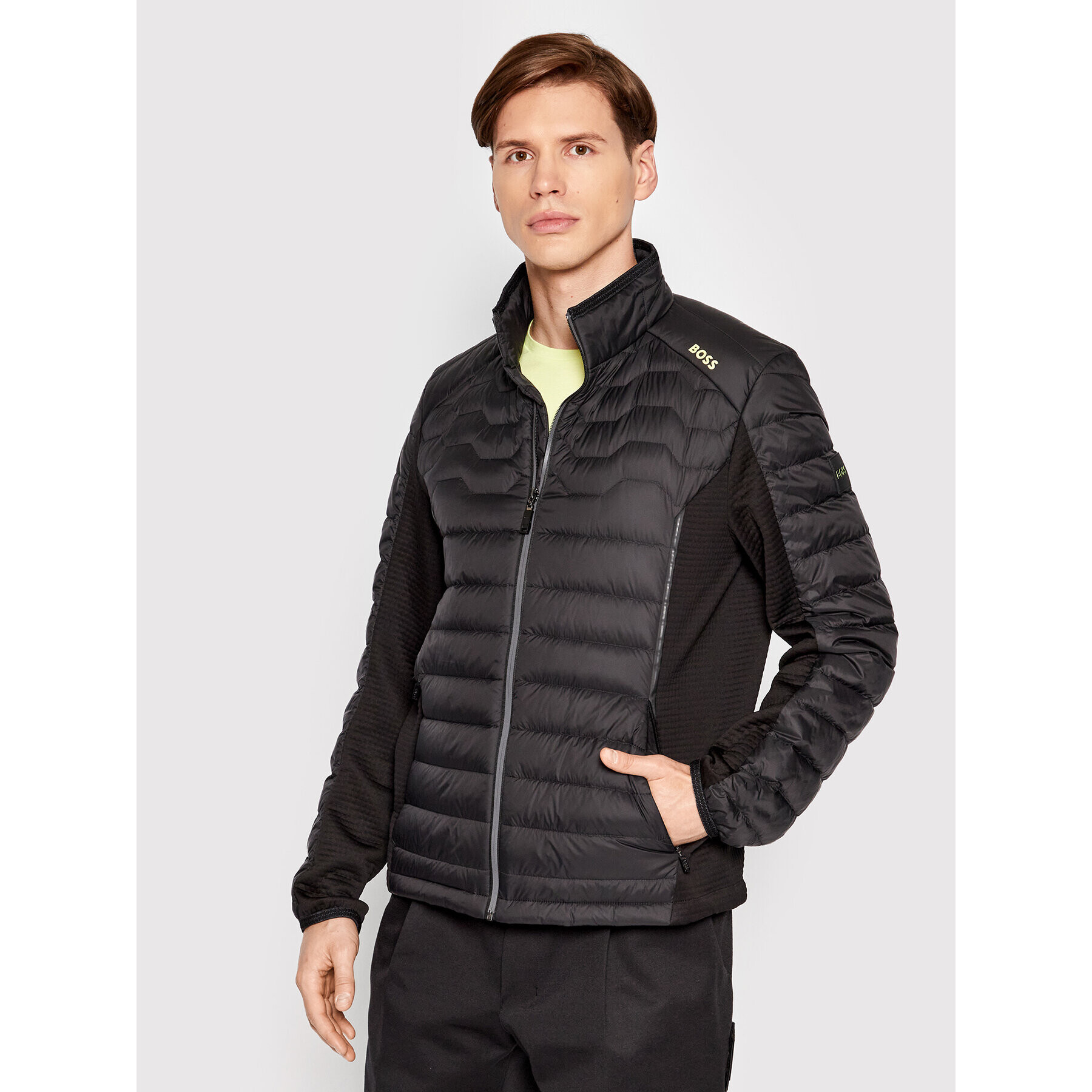 Boss Пухено яке Tiberius 50465225 Черен Regular Fit - Pepit.bg