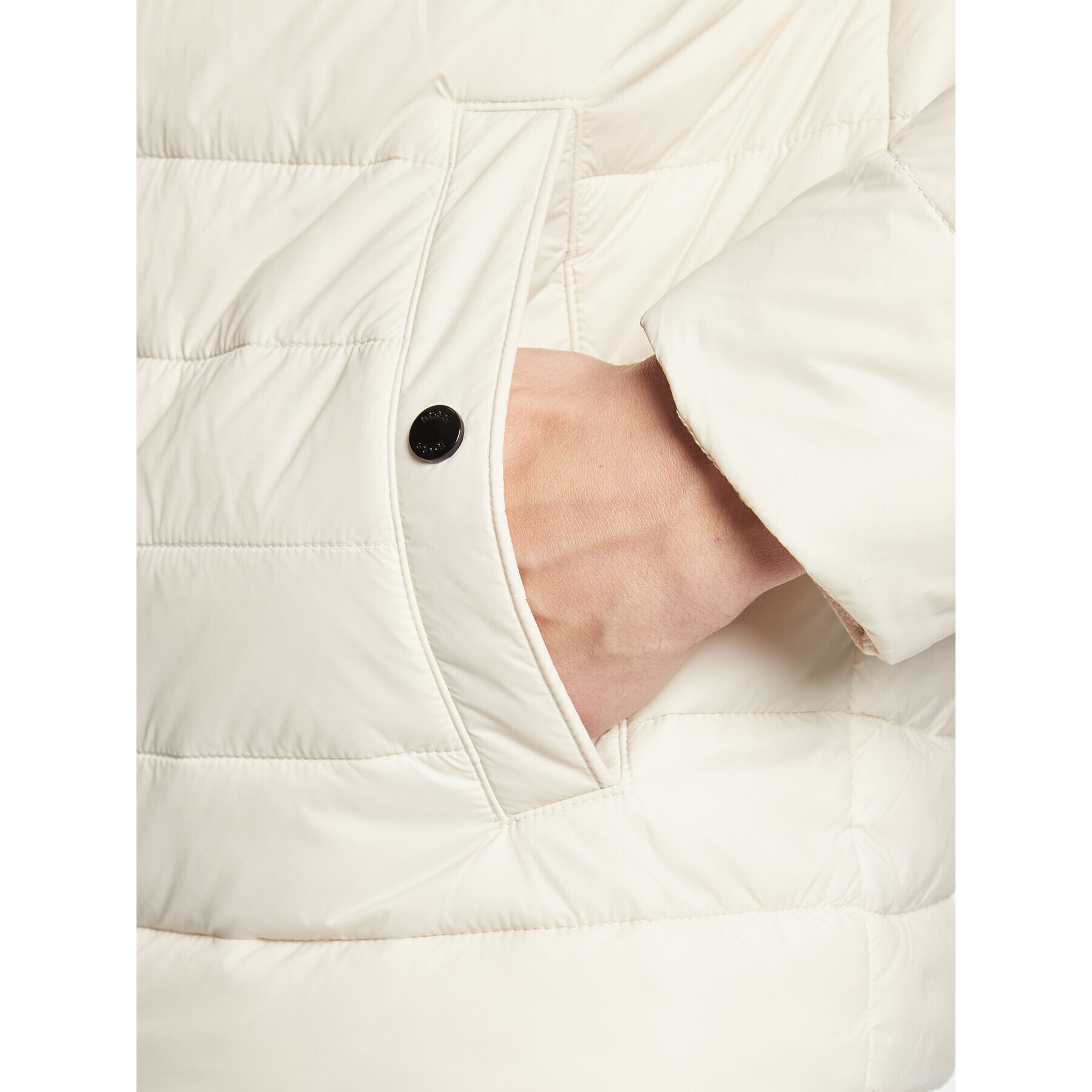 Boss Пухено яке 50464308 Екрю Regular Fit - Pepit.bg