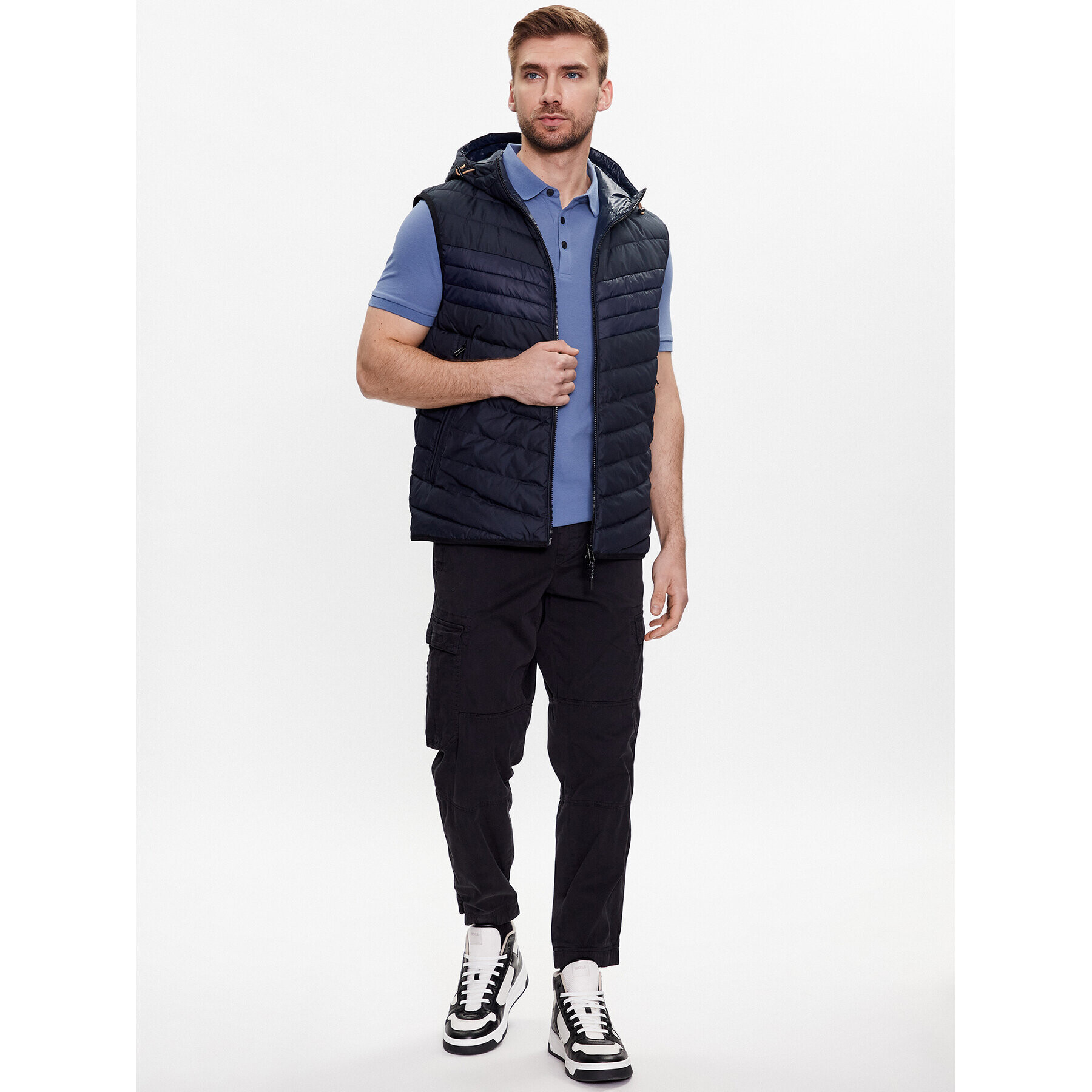 Boss Пухено яке 50488272 Тъмносин Regular Fit - Pepit.bg