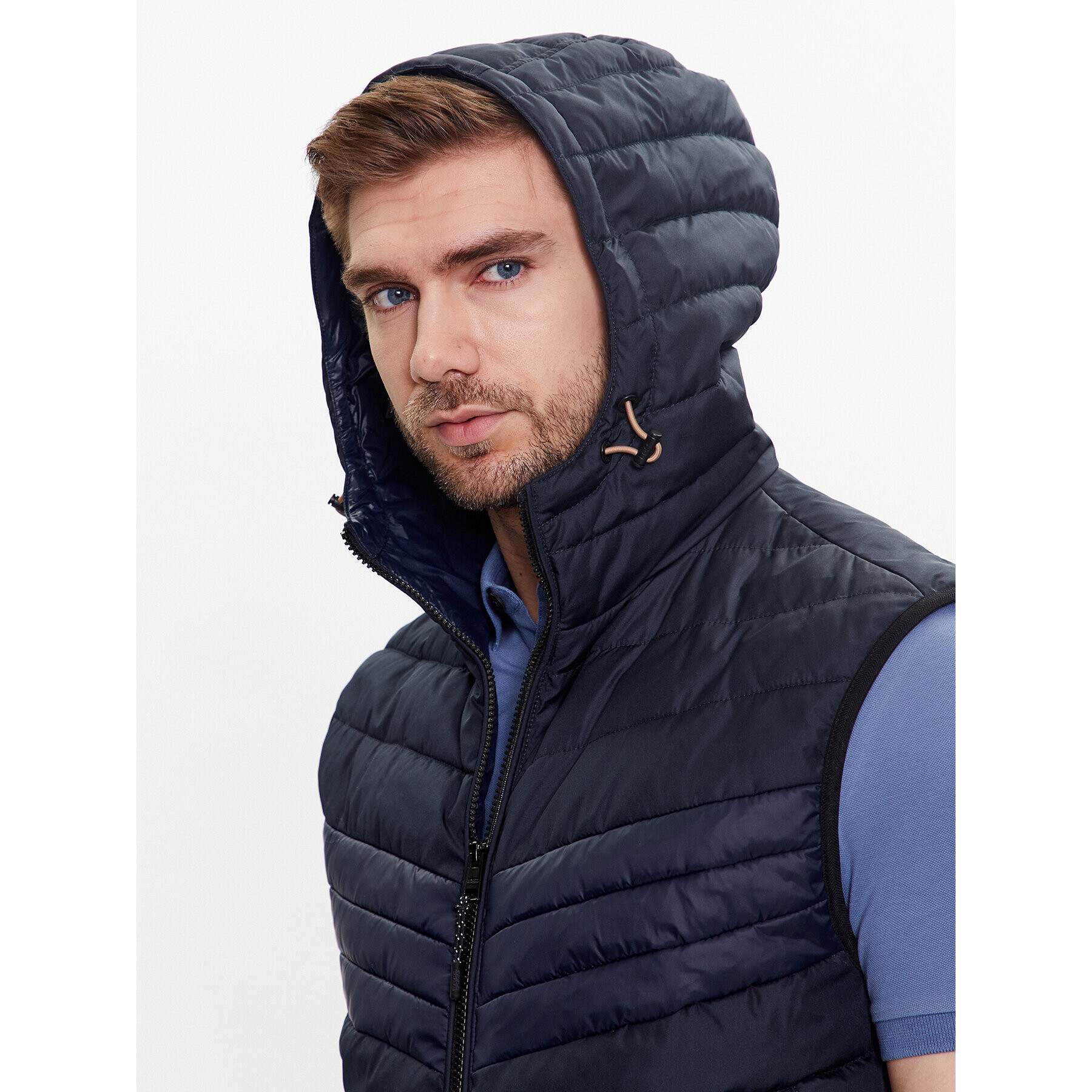 Boss Пухено яке 50488272 Тъмносин Regular Fit - Pepit.bg