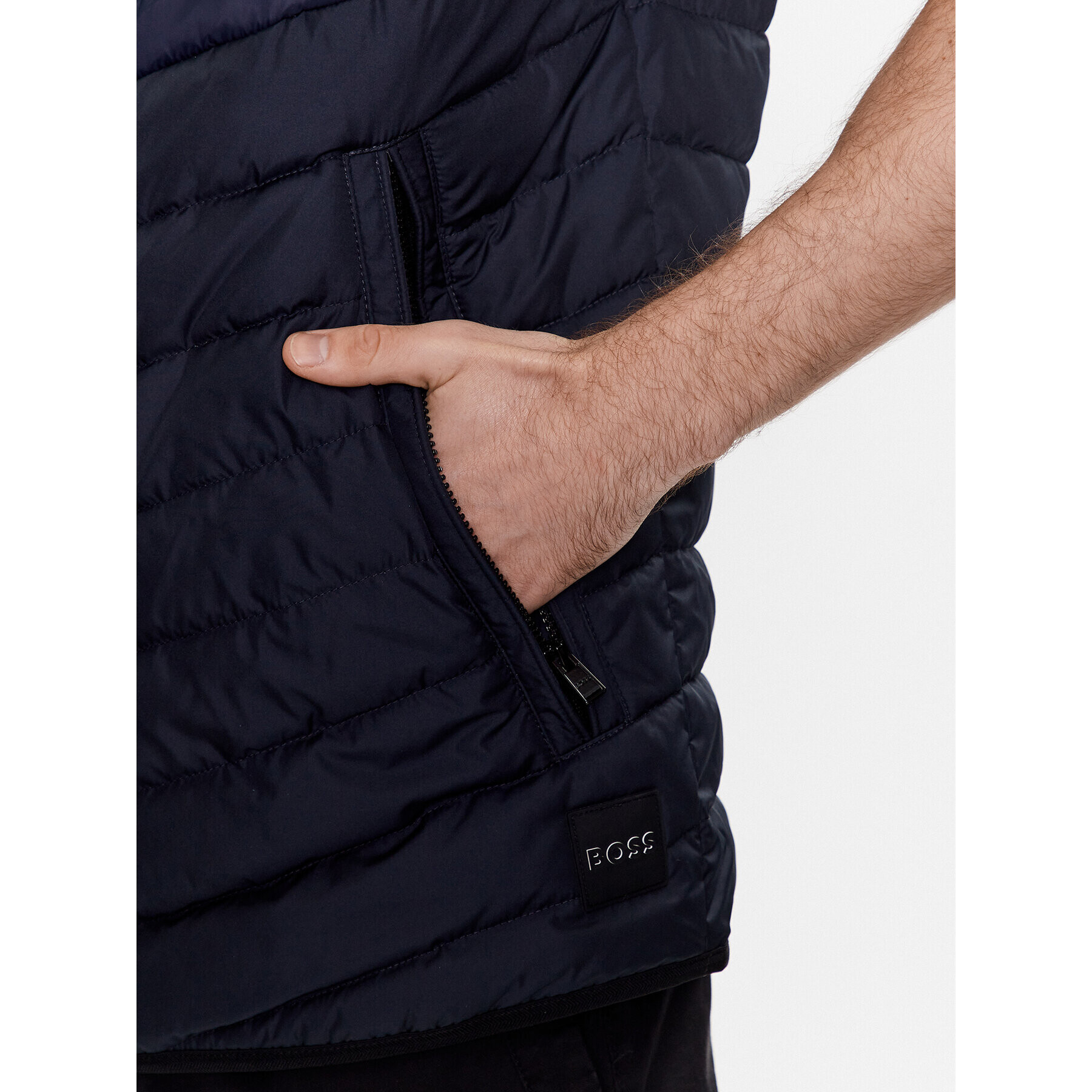 Boss Пухено яке 50488272 Тъмносин Regular Fit - Pepit.bg