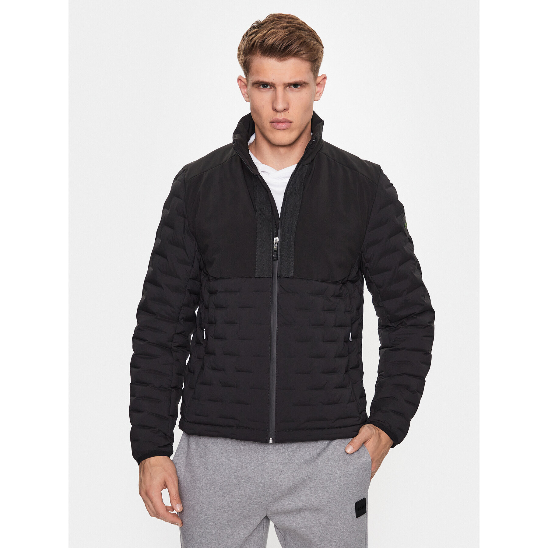 Boss Пухено яке 50491911 Черен Regular Fit - Pepit.bg