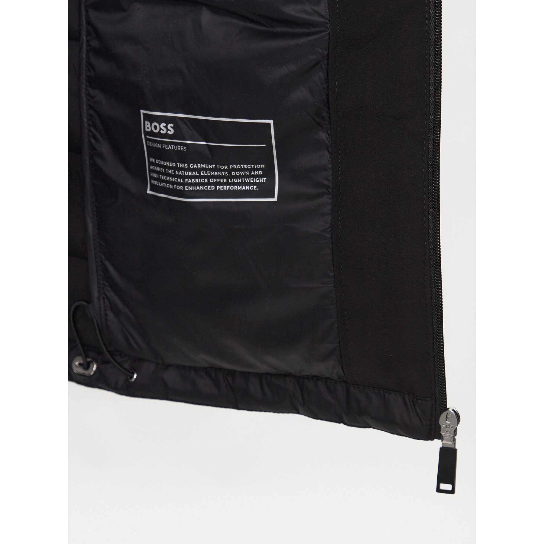 Boss Пухено яке 50491911 Черен Regular Fit - Pepit.bg