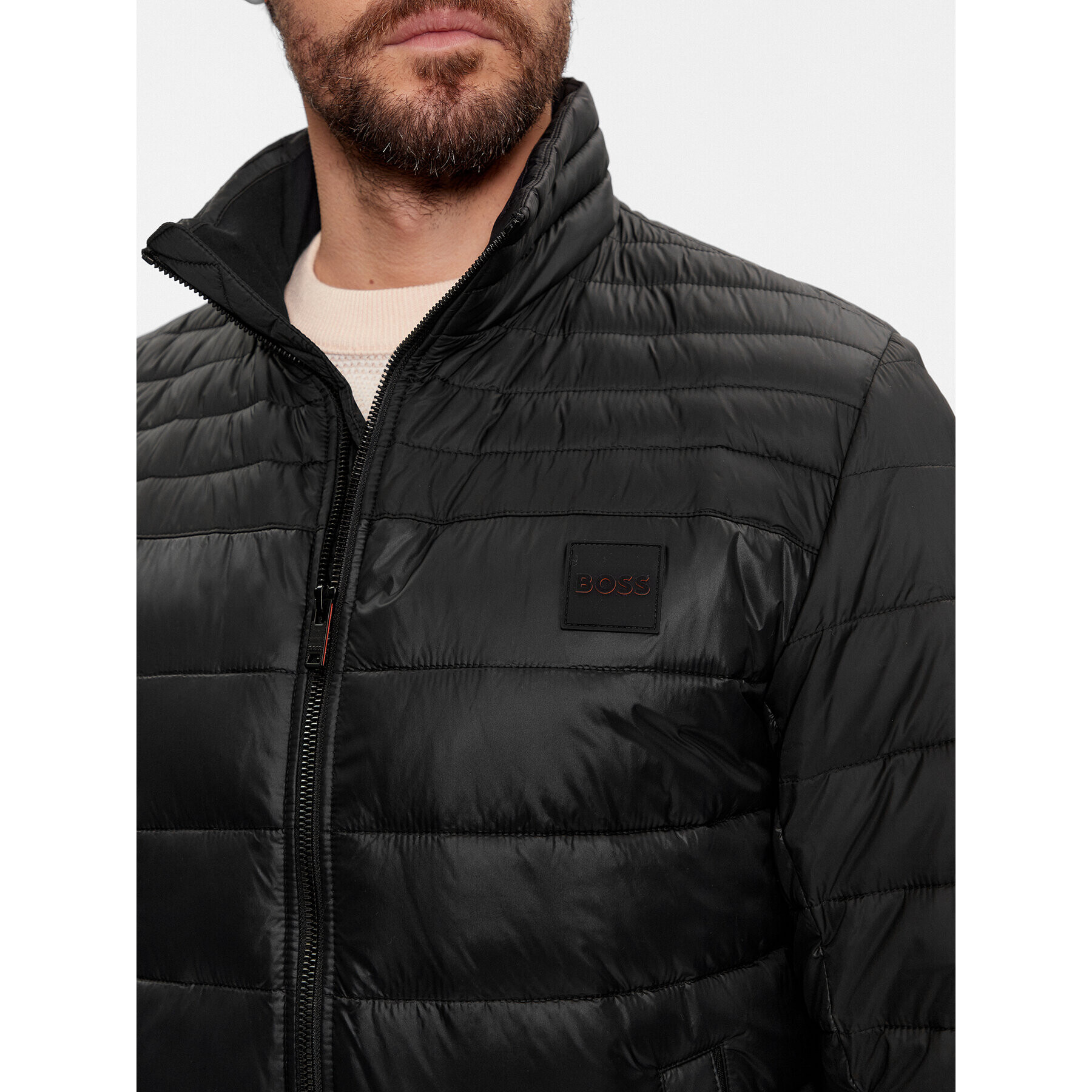 Boss Пухено яке 50496766 Черен Regular Fit - Pepit.bg