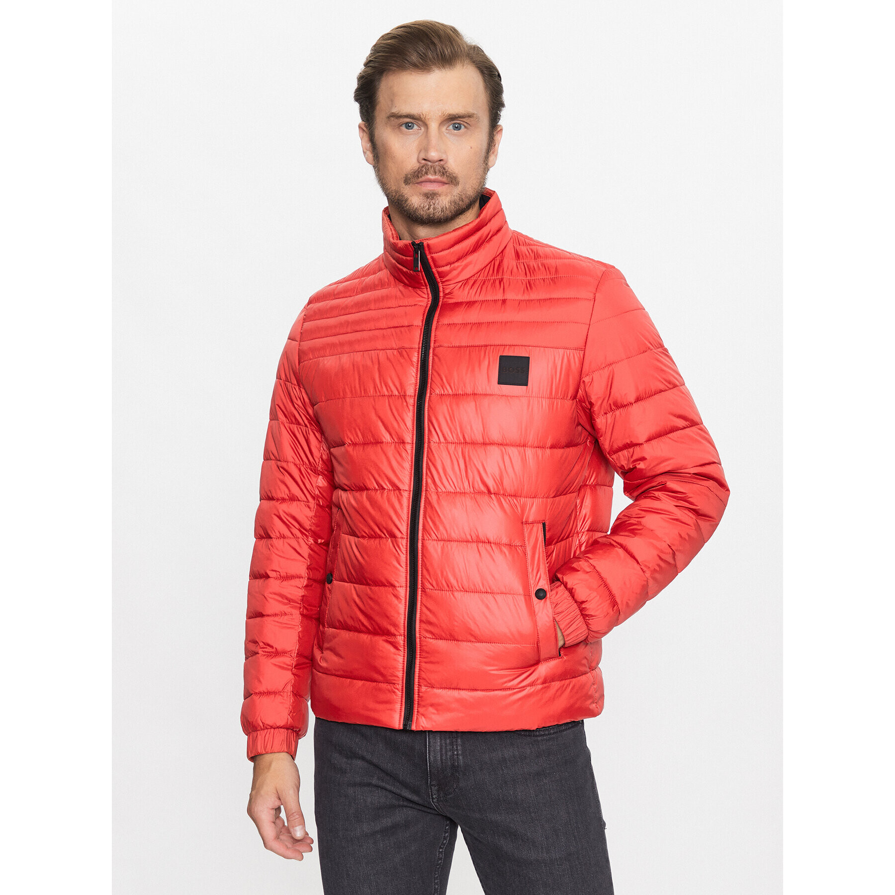 Boss Пухено яке 50496766 Червен Regular Fit - Pepit.bg