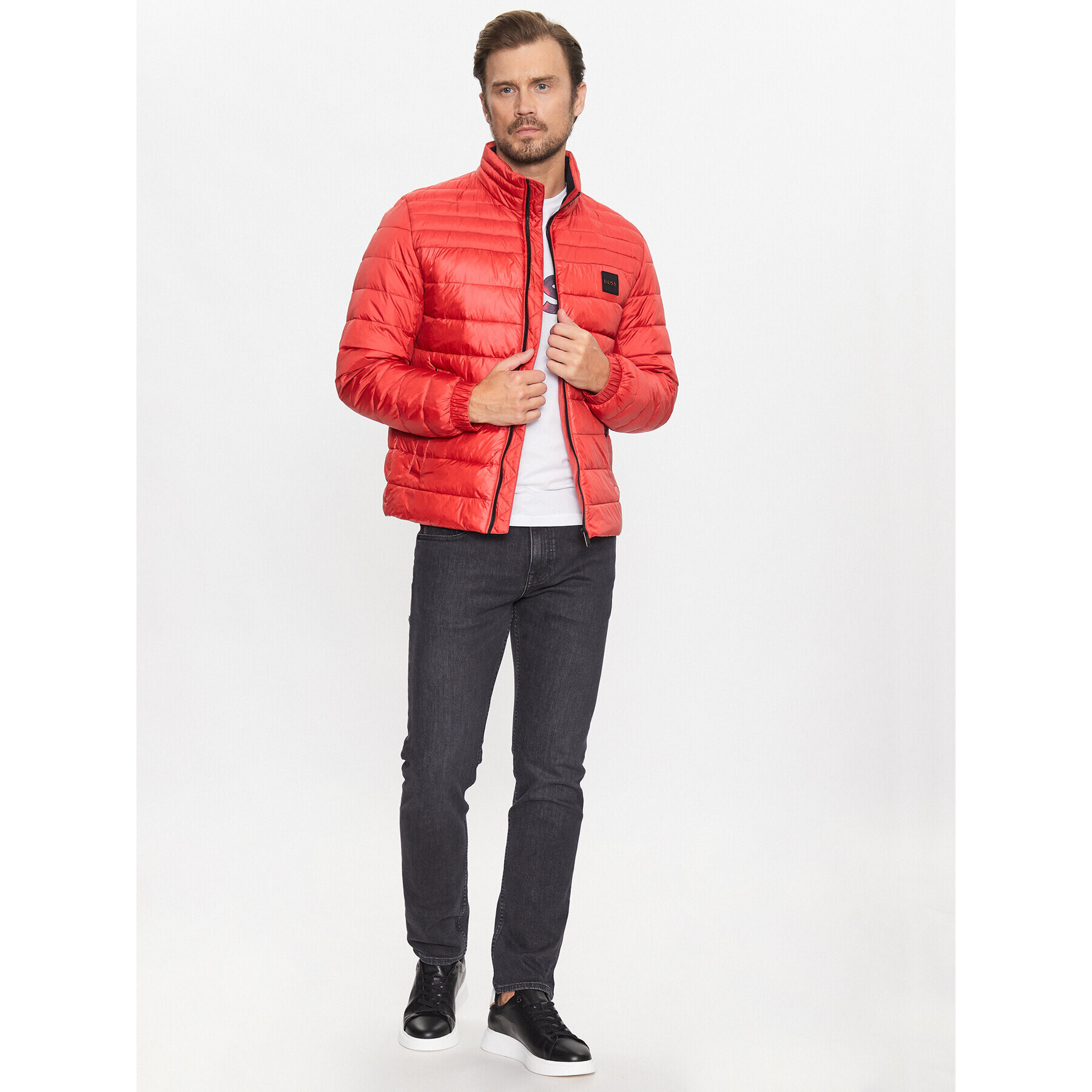 Boss Пухено яке 50496766 Червен Regular Fit - Pepit.bg