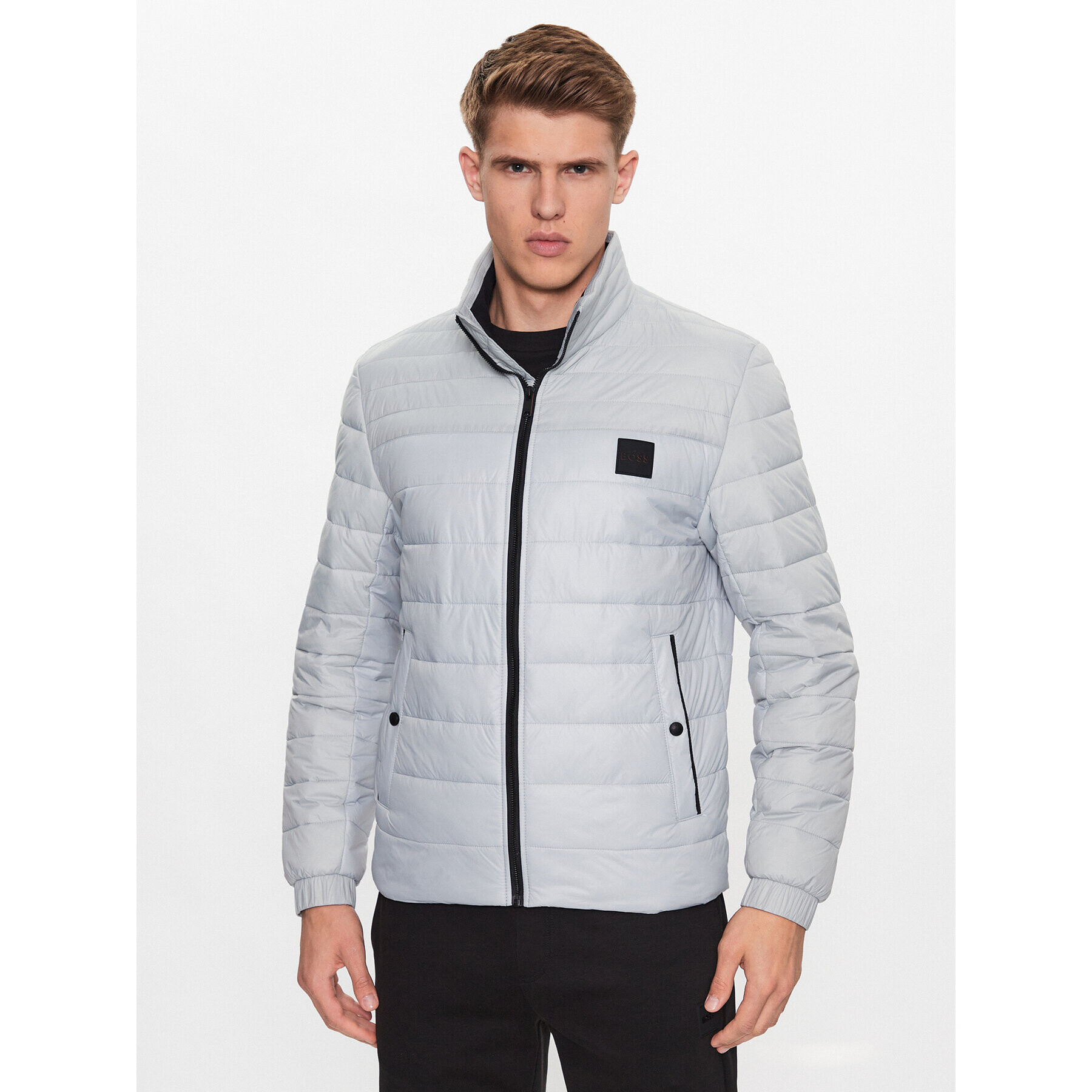 Boss Пухено яке 50496766 Сив Regular Fit - Pepit.bg