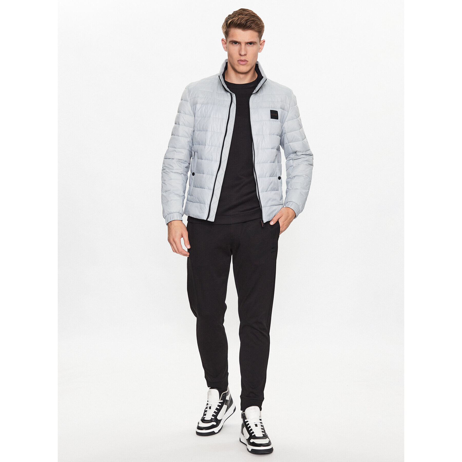 Boss Пухено яке 50496766 Сив Regular Fit - Pepit.bg