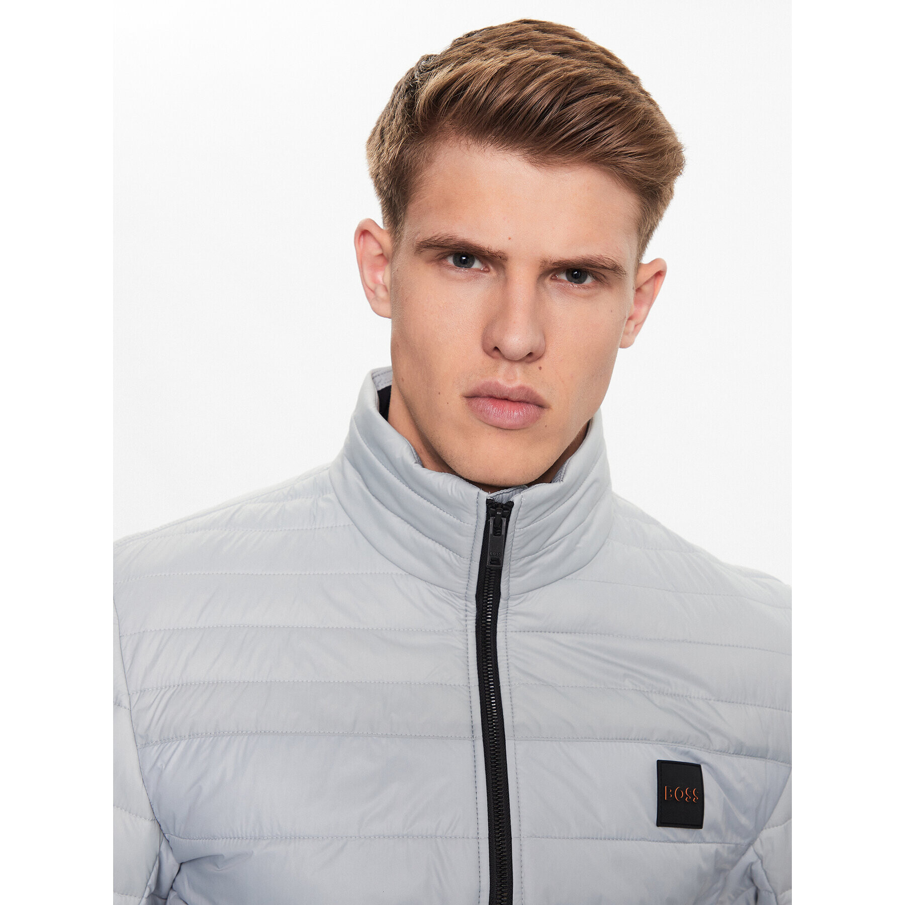 Boss Пухено яке 50496766 Сив Regular Fit - Pepit.bg