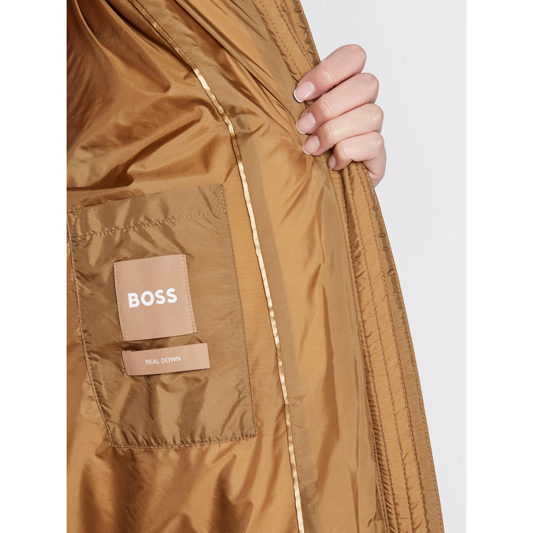 Boss Пухено яке C_Priolina 50479492 Бежов Regular Fit - Pepit.bg