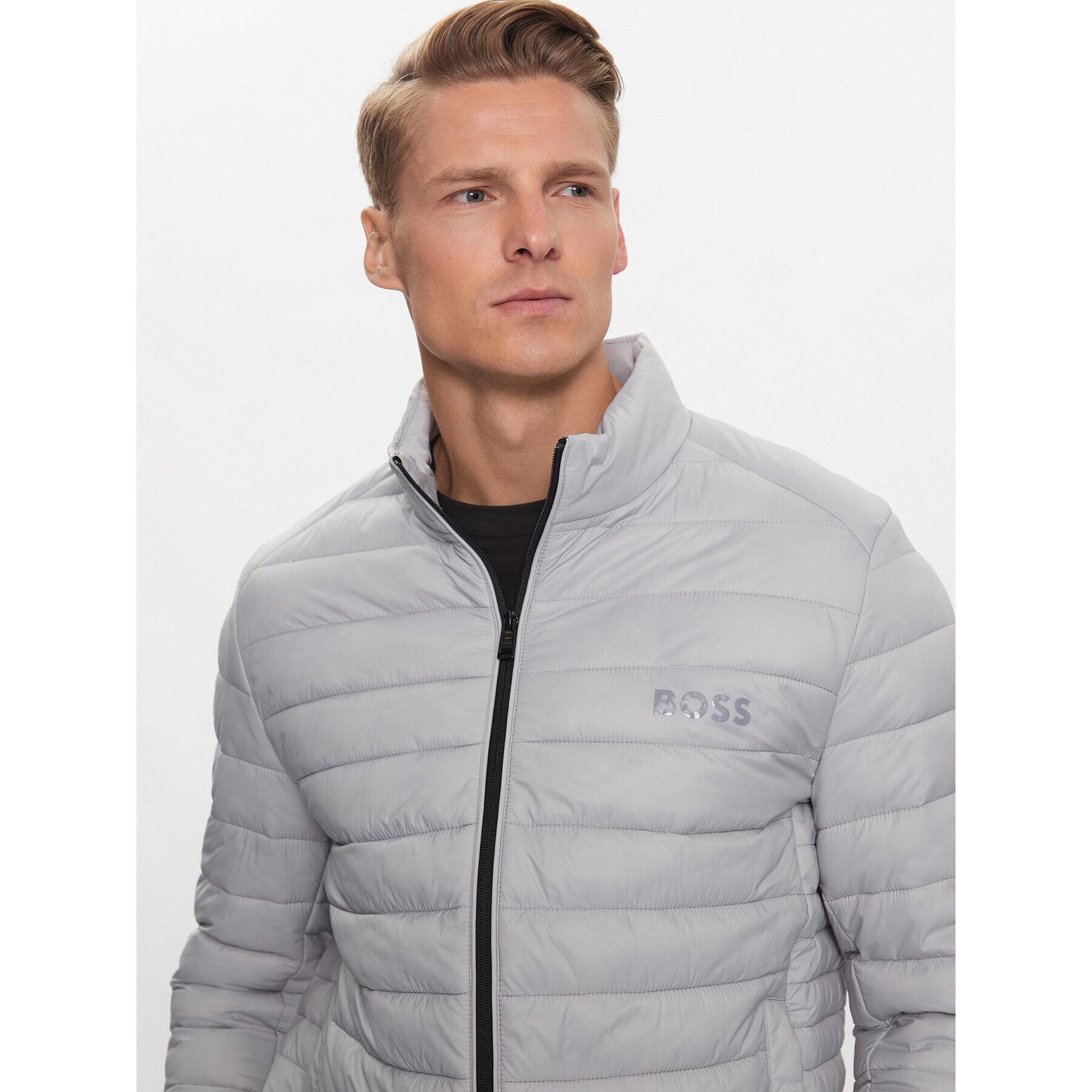 Boss Пухено яке Calanos 50481548 Сив Regular Fit - Pepit.bg