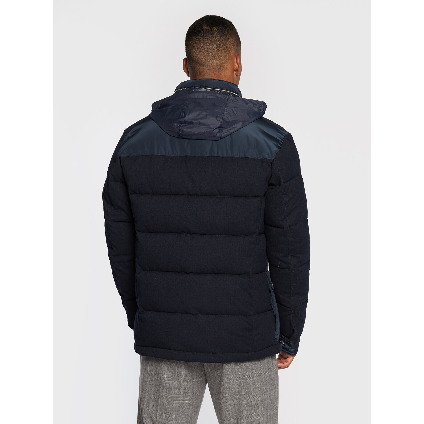 Boss Пухено яке Callahn 50473129 Тъмносин Regular Fit - Pepit.bg