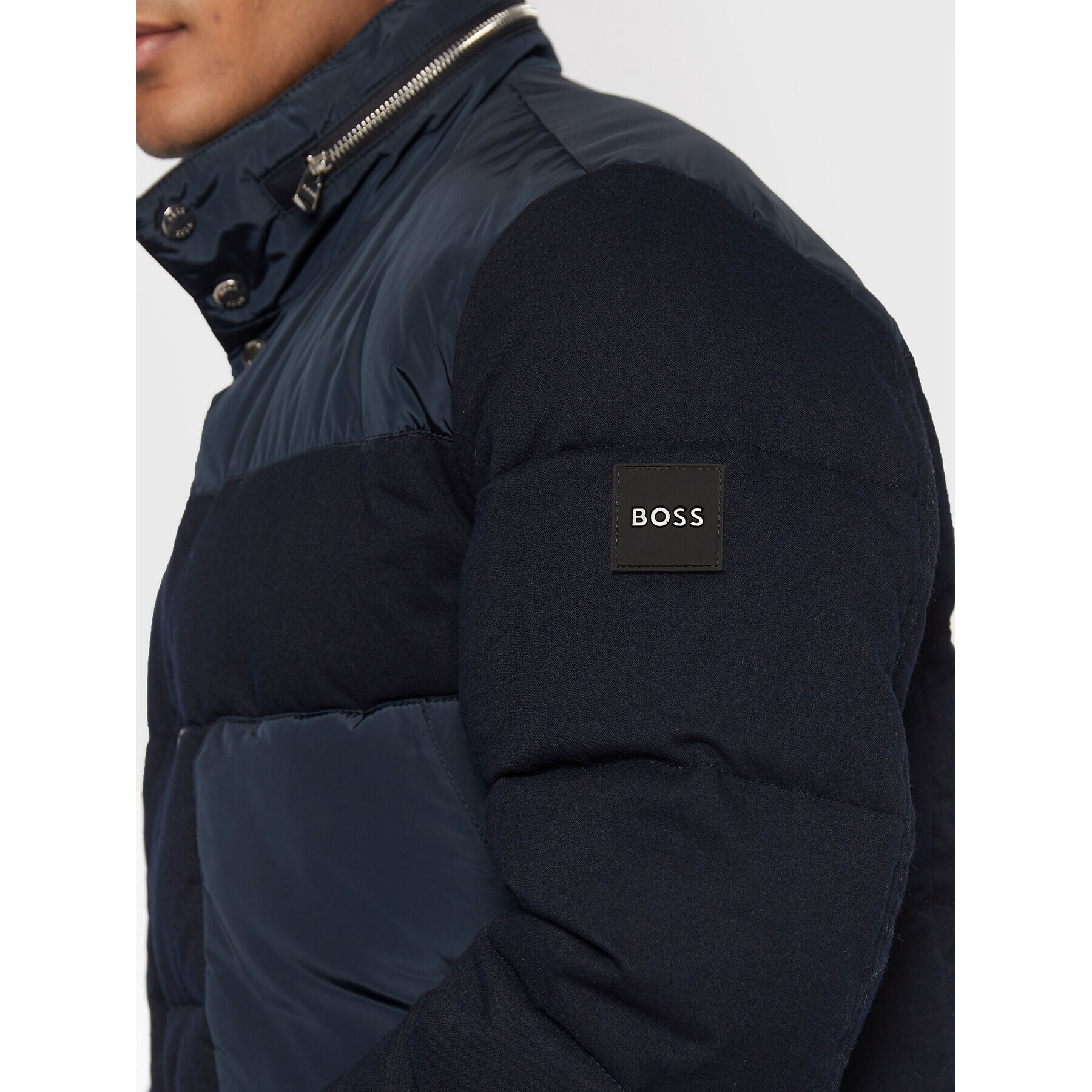 Boss Пухено яке Callahn 50473129 Тъмносин Regular Fit - Pepit.bg