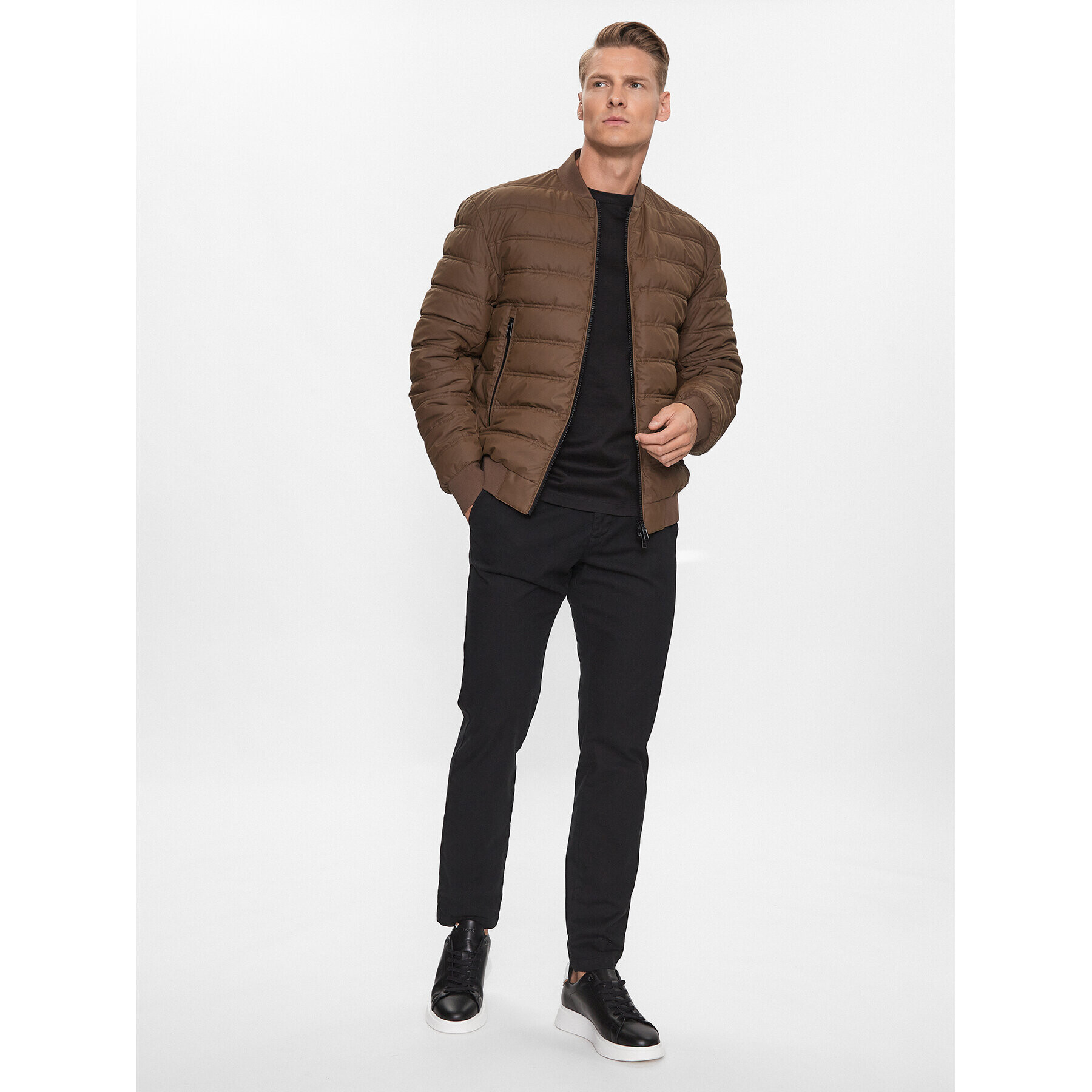 Boss Пухено яке Caradoc 50493693 Кафяв Regular Fit - Pepit.bg