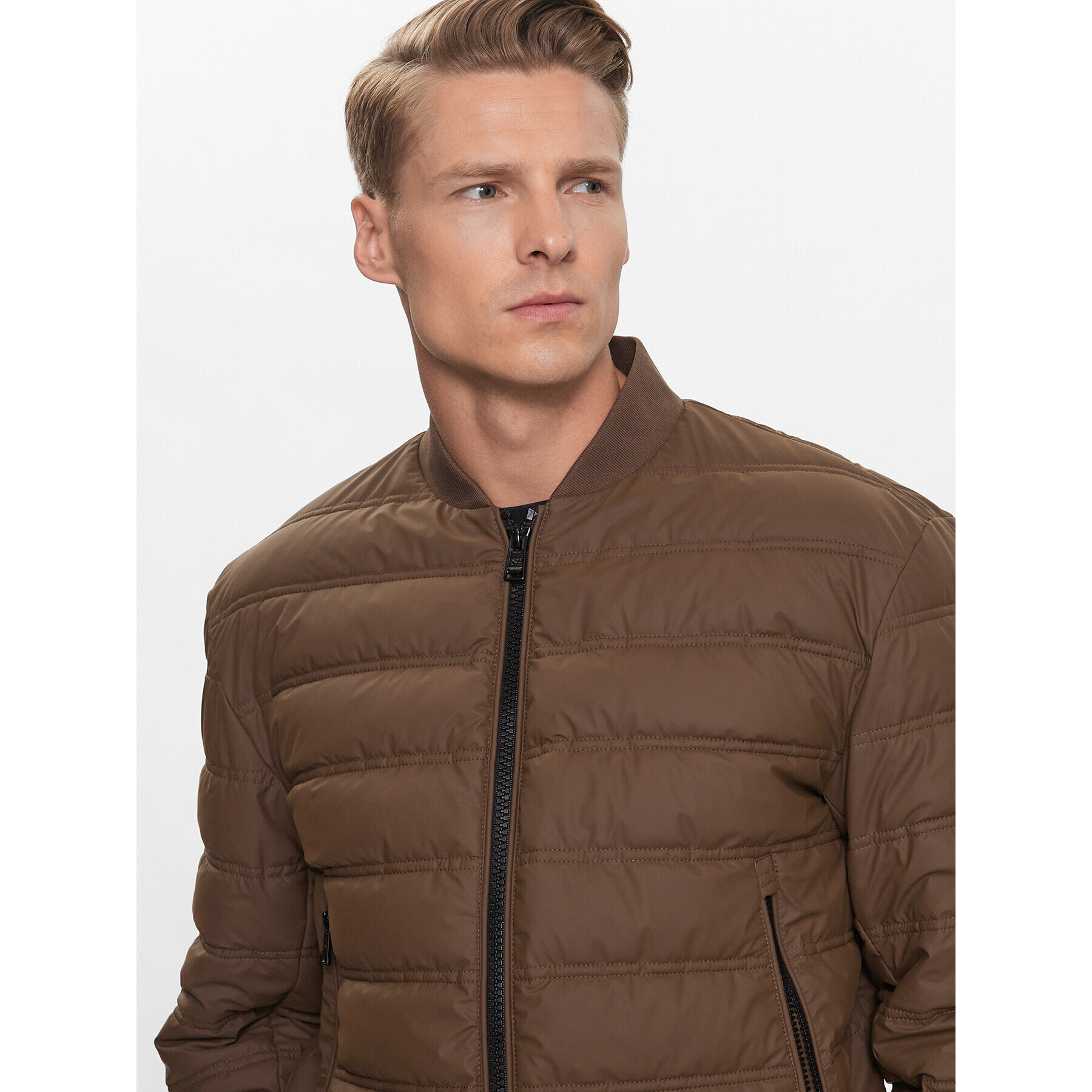 Boss Пухено яке Caradoc 50493693 Кафяв Regular Fit - Pepit.bg