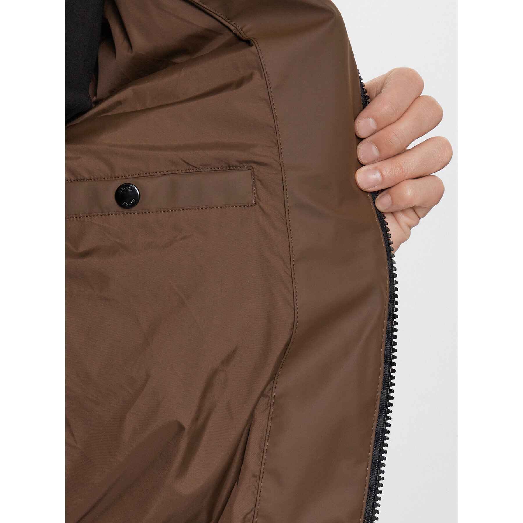 Boss Пухено яке Caradoc 50493693 Кафяв Regular Fit - Pepit.bg