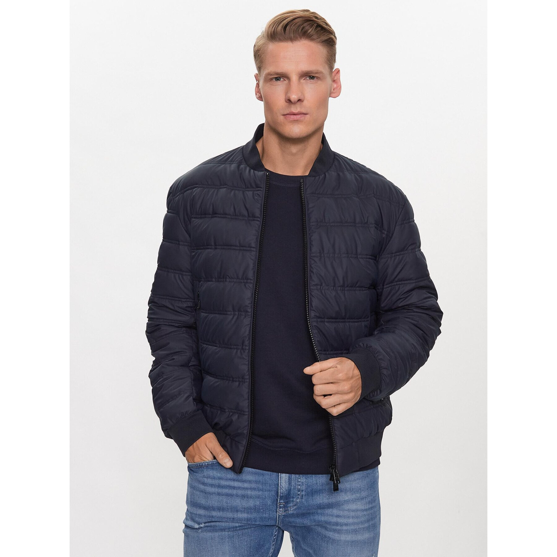 Boss Пухено яке Caradoc 50493693 Тъмносин Regular Fit - Pepit.bg