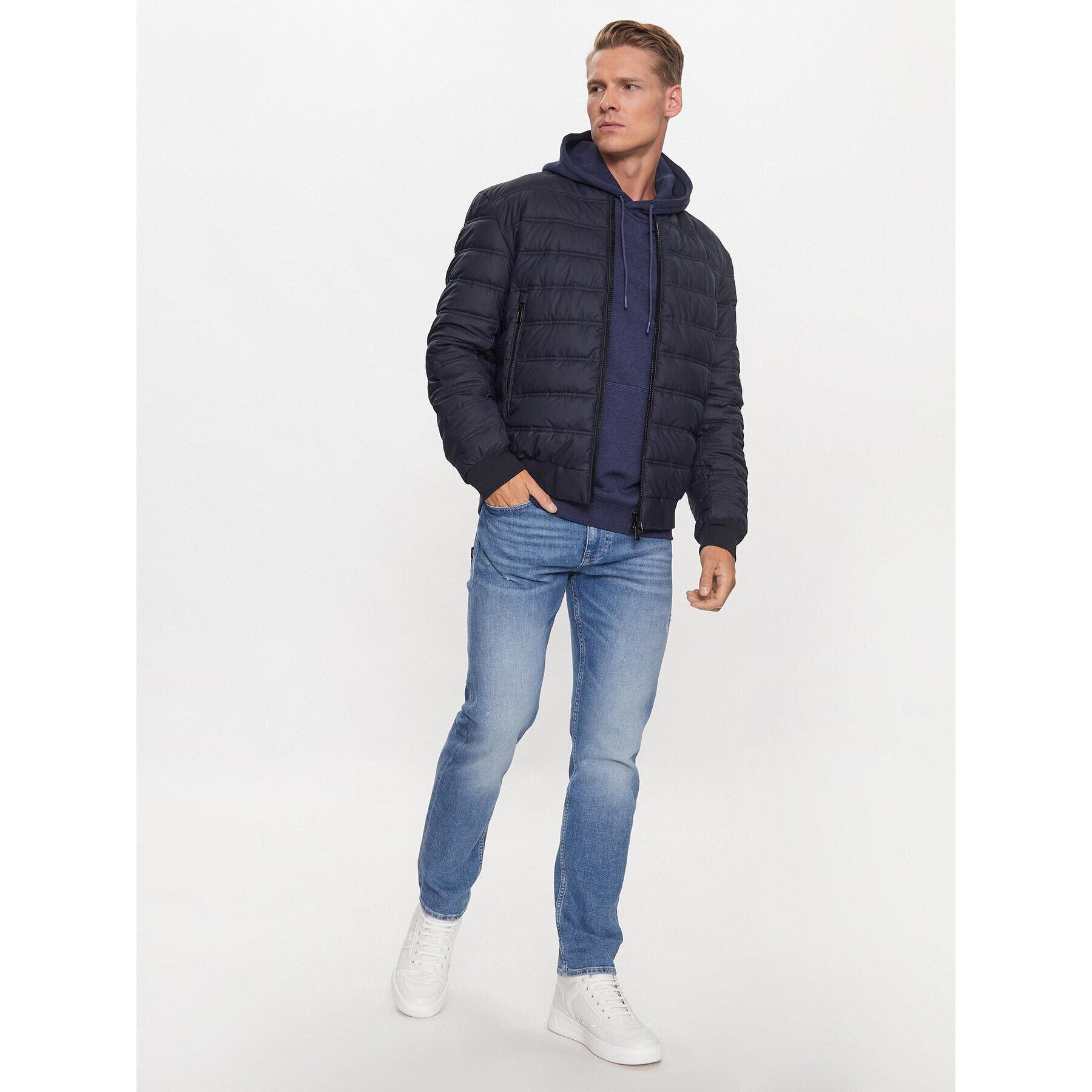 Boss Пухено яке Caradoc 50493693 Тъмносин Regular Fit - Pepit.bg
