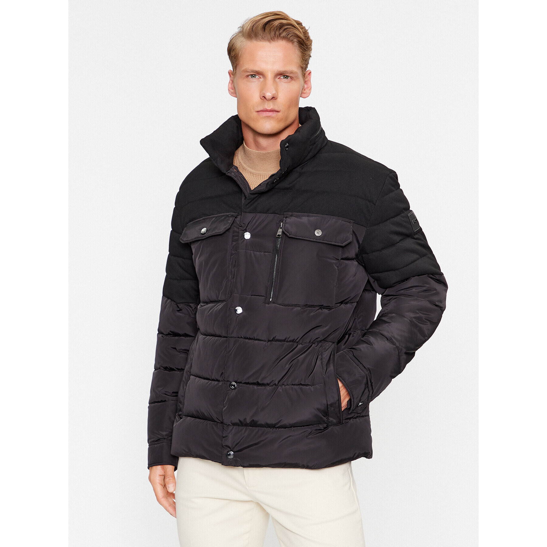 Boss Пухено яке Celinto 50497841 Черен Regular Fit - Pepit.bg