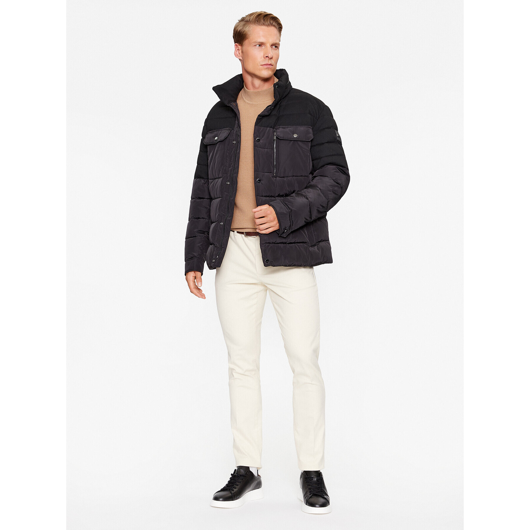 Boss Пухено яке Celinto 50497841 Черен Regular Fit - Pepit.bg