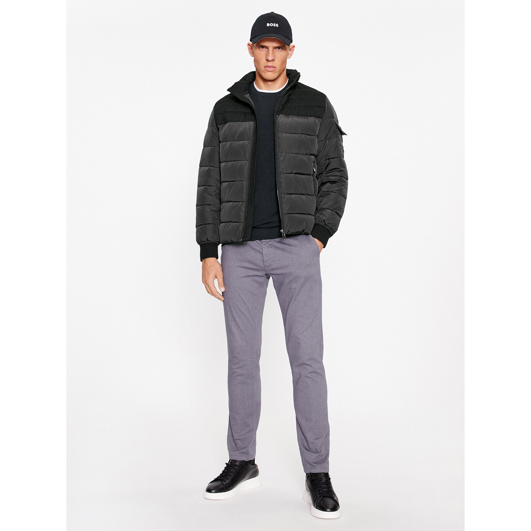 Boss Пухено яке Cerulio 50499796 Черен Regular Fit - Pepit.bg