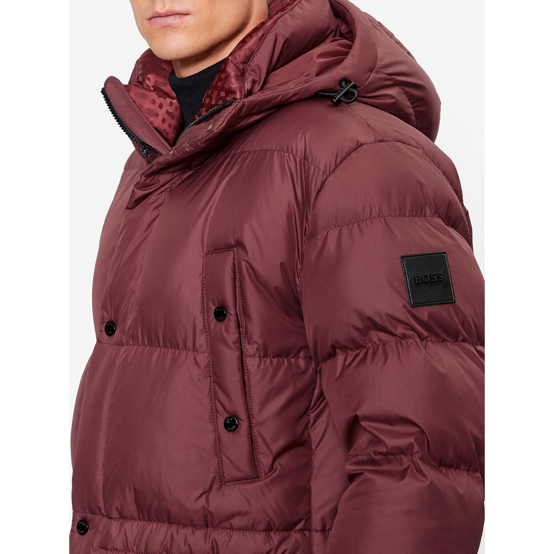 Boss Пухено яке Condolo 50498000 Червен Regular Fit - Pepit.bg